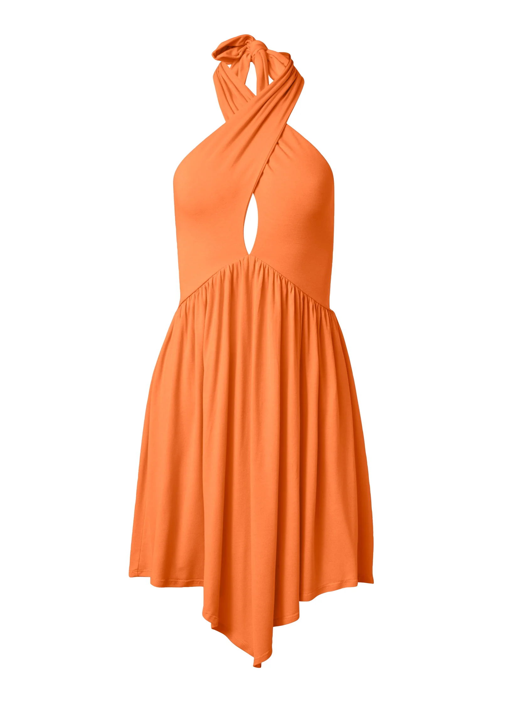Convertible halter dress - Orange