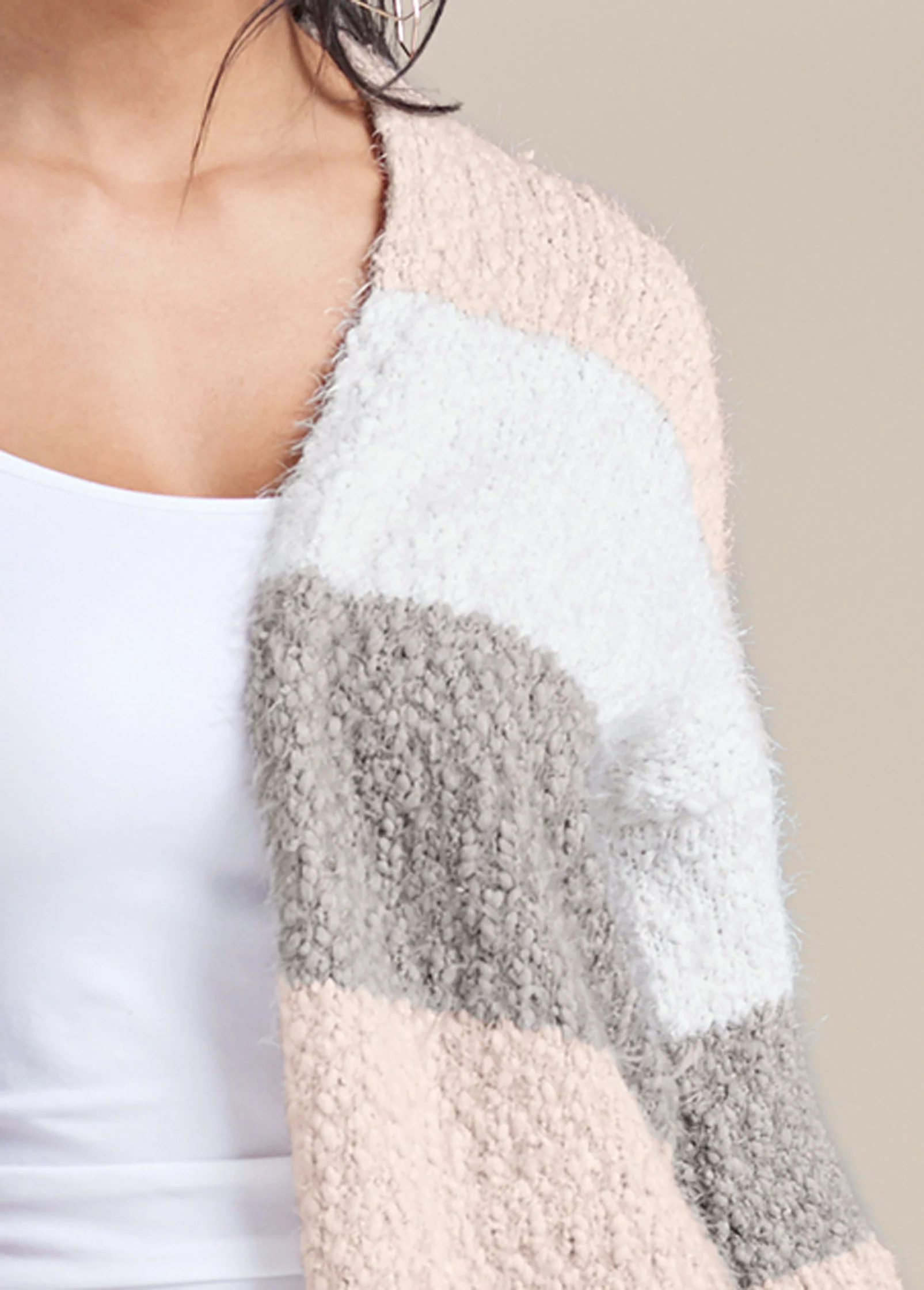 Cozy striped cardigan - Blush Multi