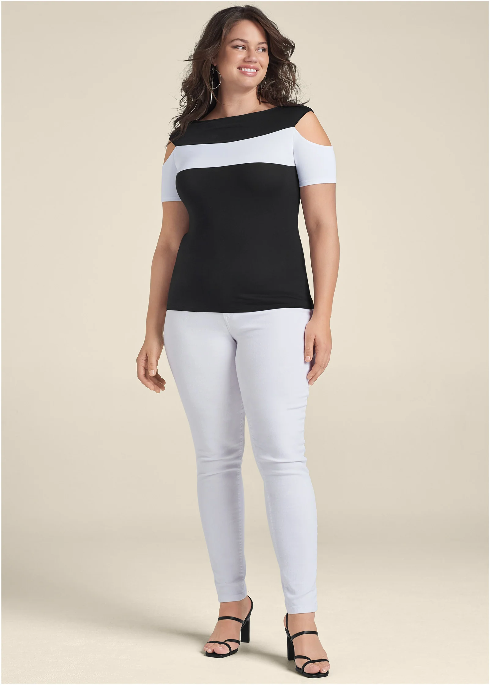 Color block top - Black & White
