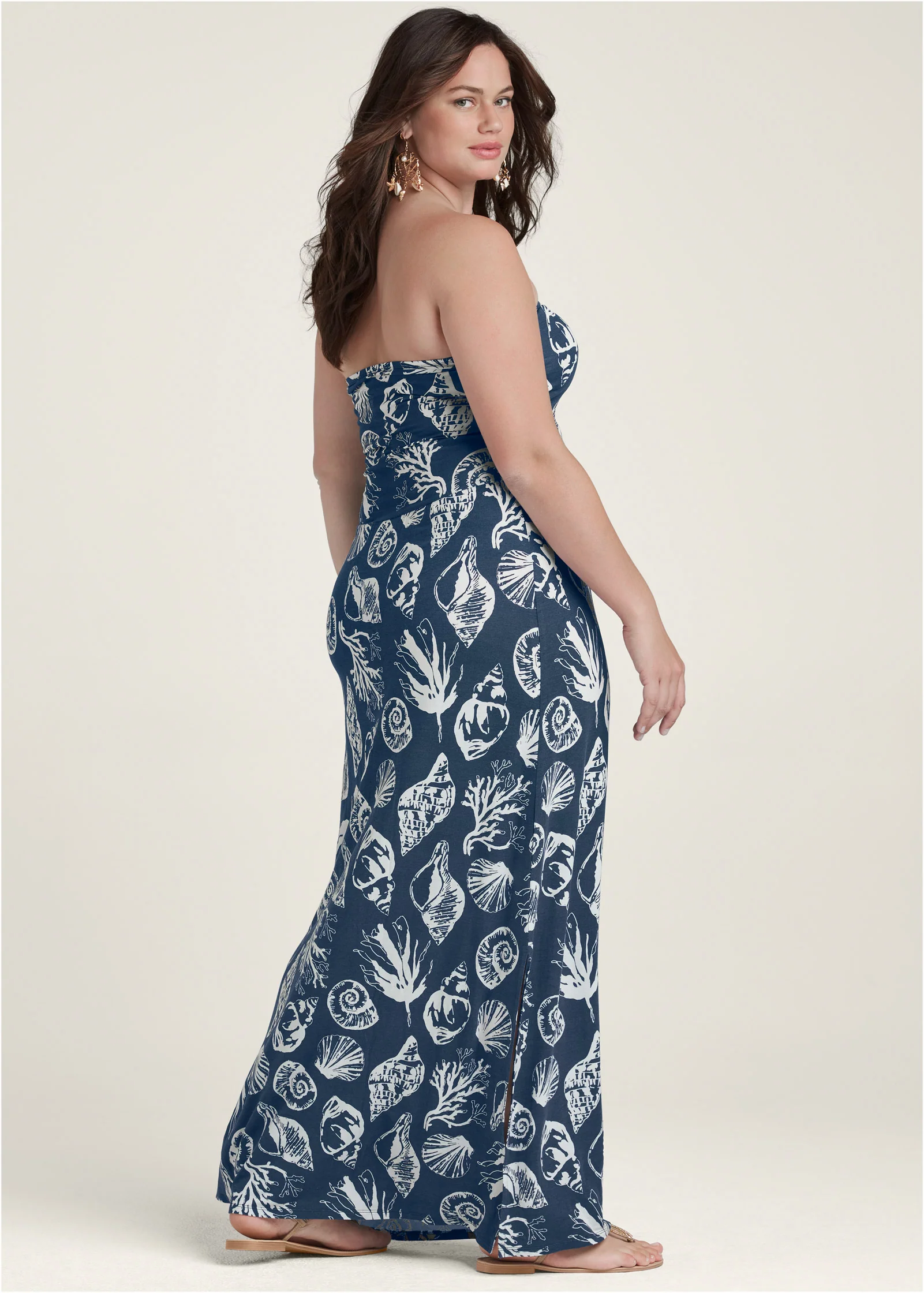 Convertible maxi dress - Navy Multi