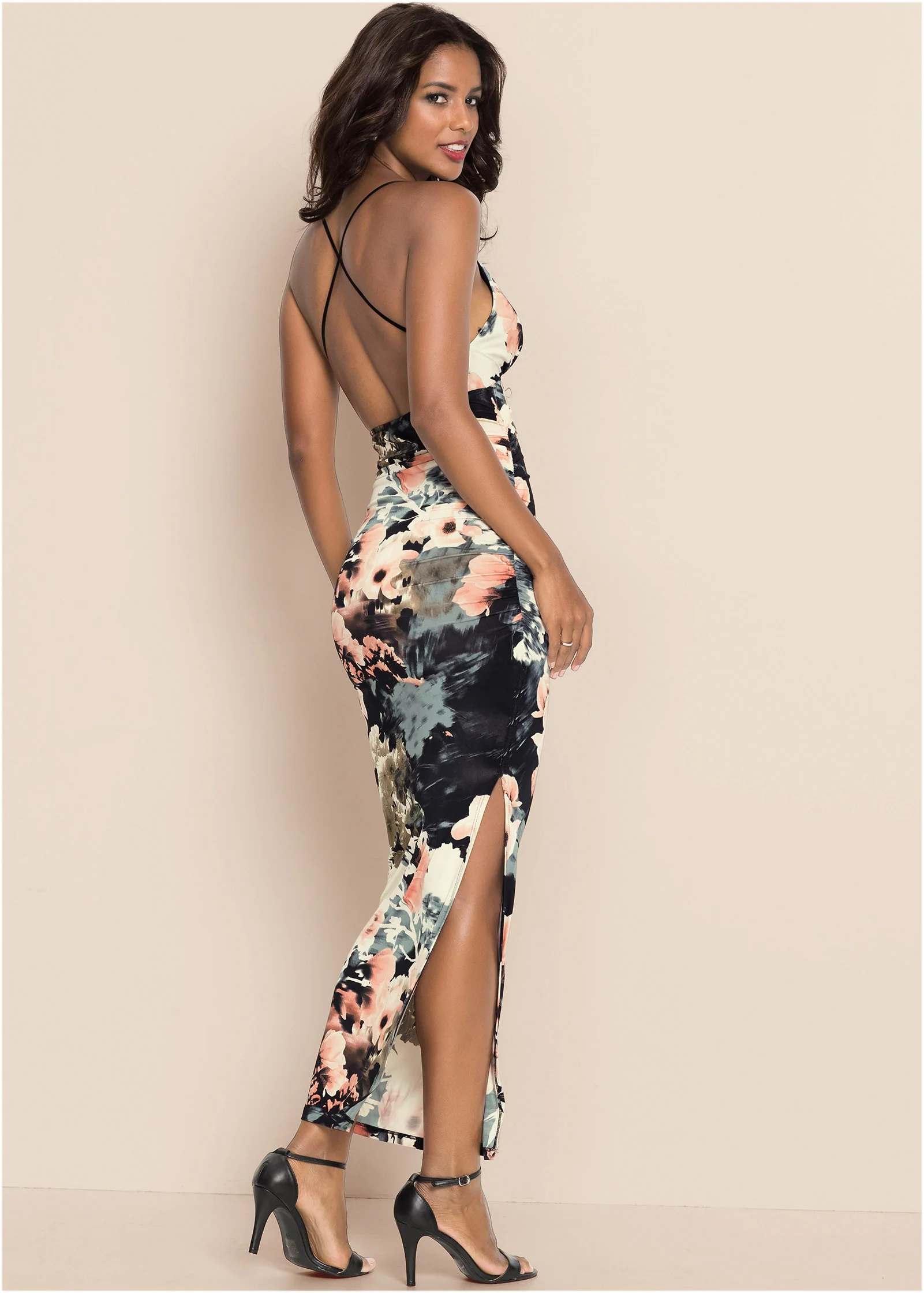 Floral maxi dress - Black Multi