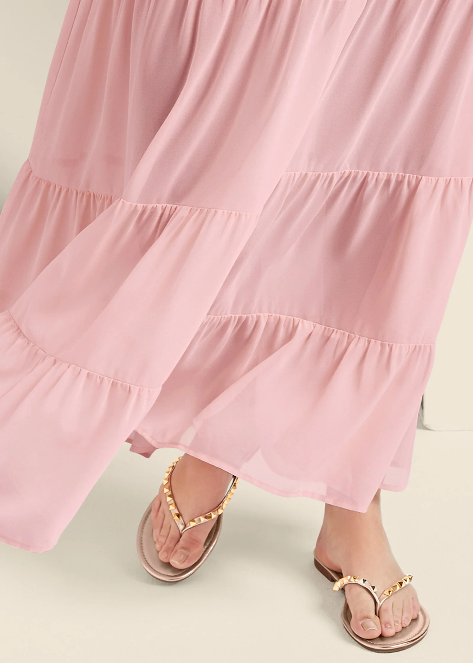 Tiered maxi dress - Blush