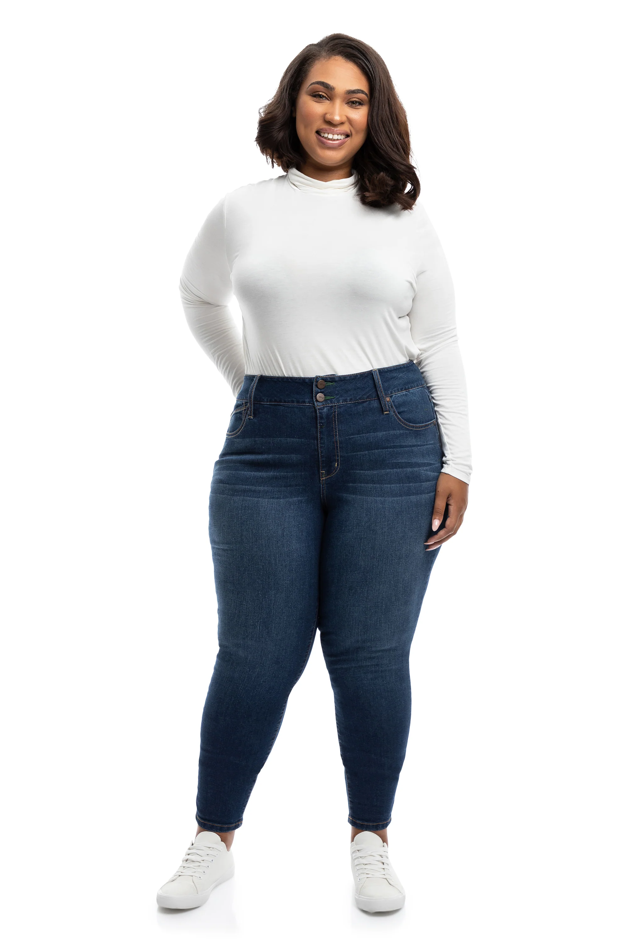 Plus High Rise Eco Ankle Skinny In Ziggy