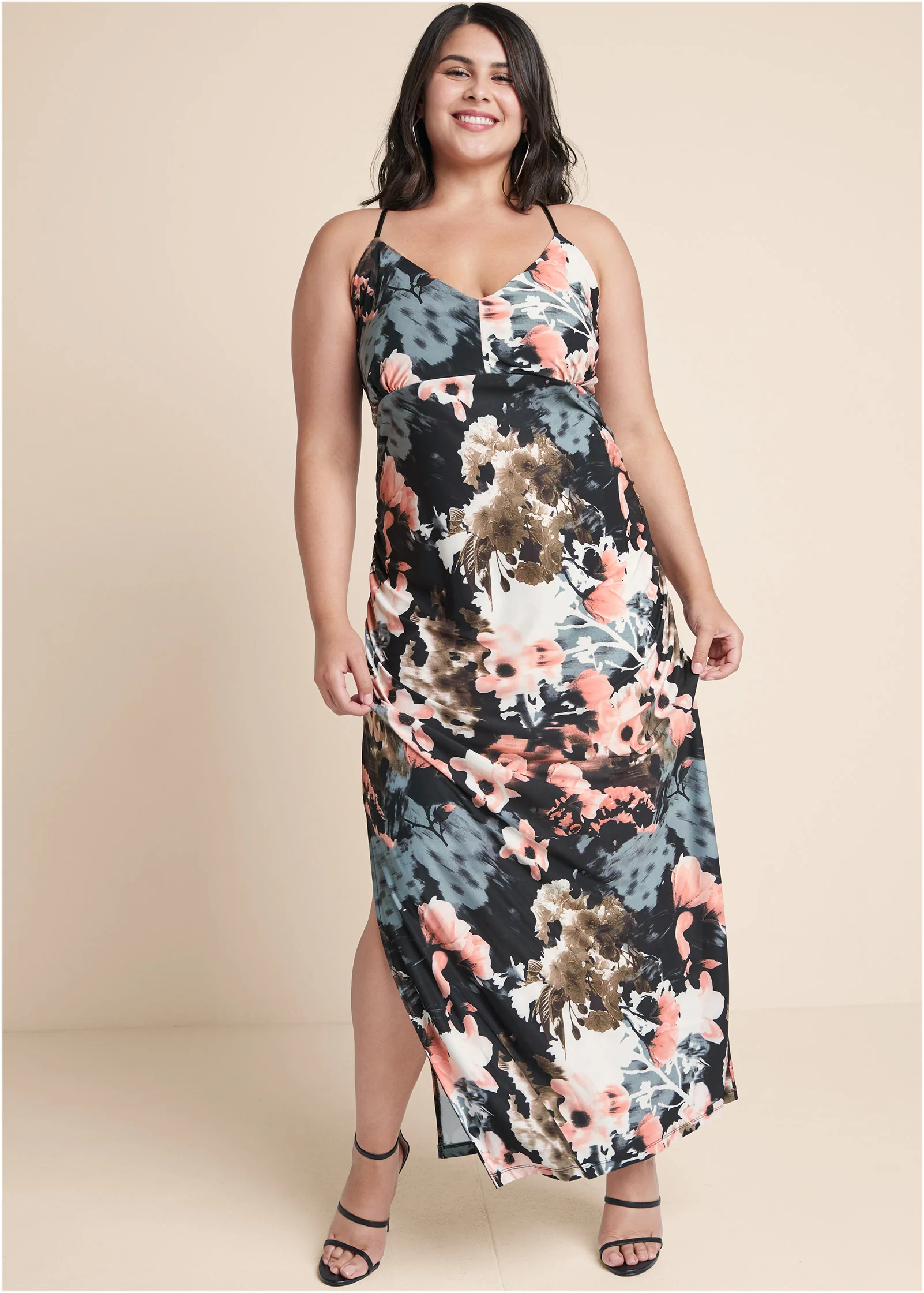 Floral maxi dress - Black Multi