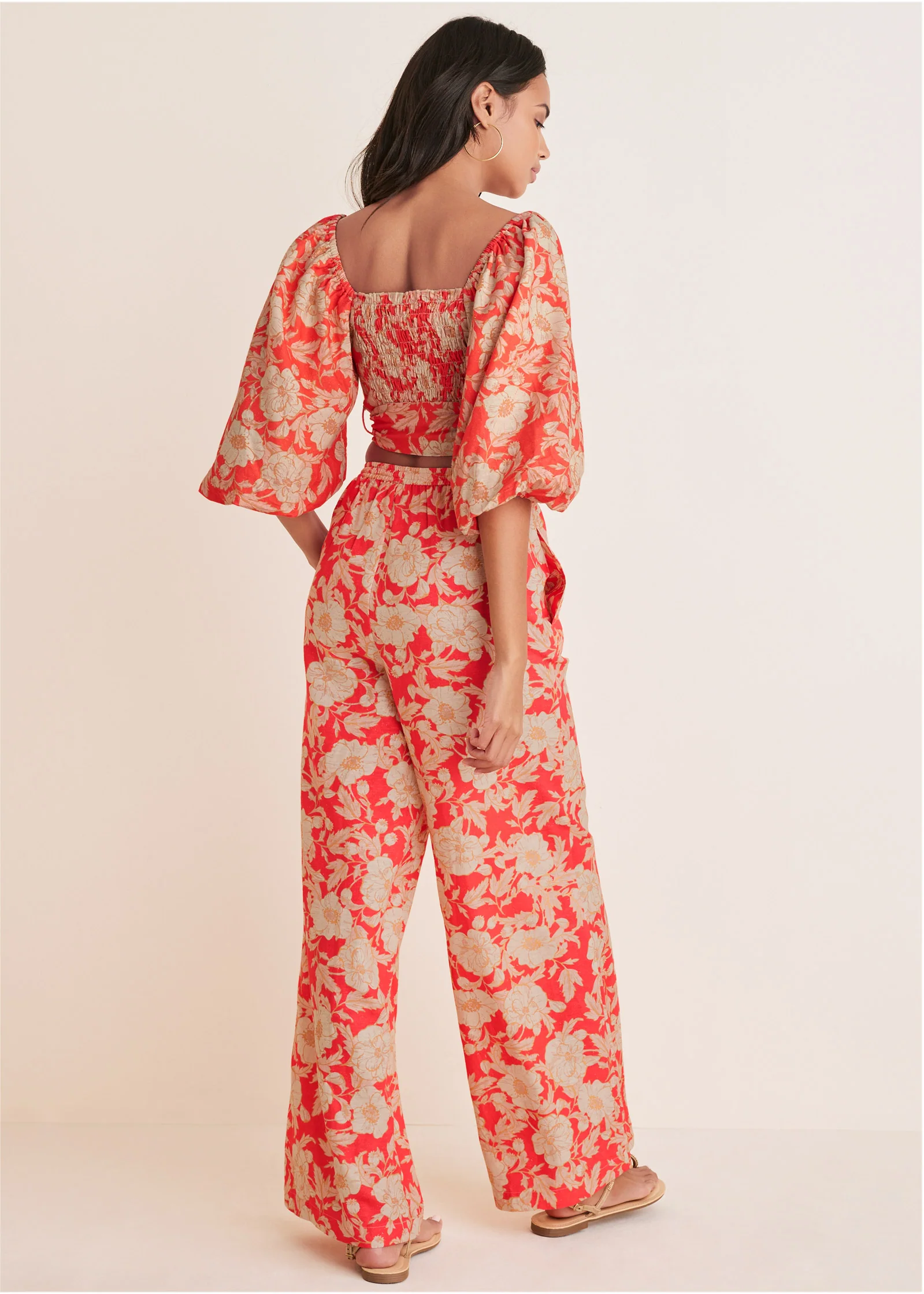 Linen wrap top - Venetian Floral