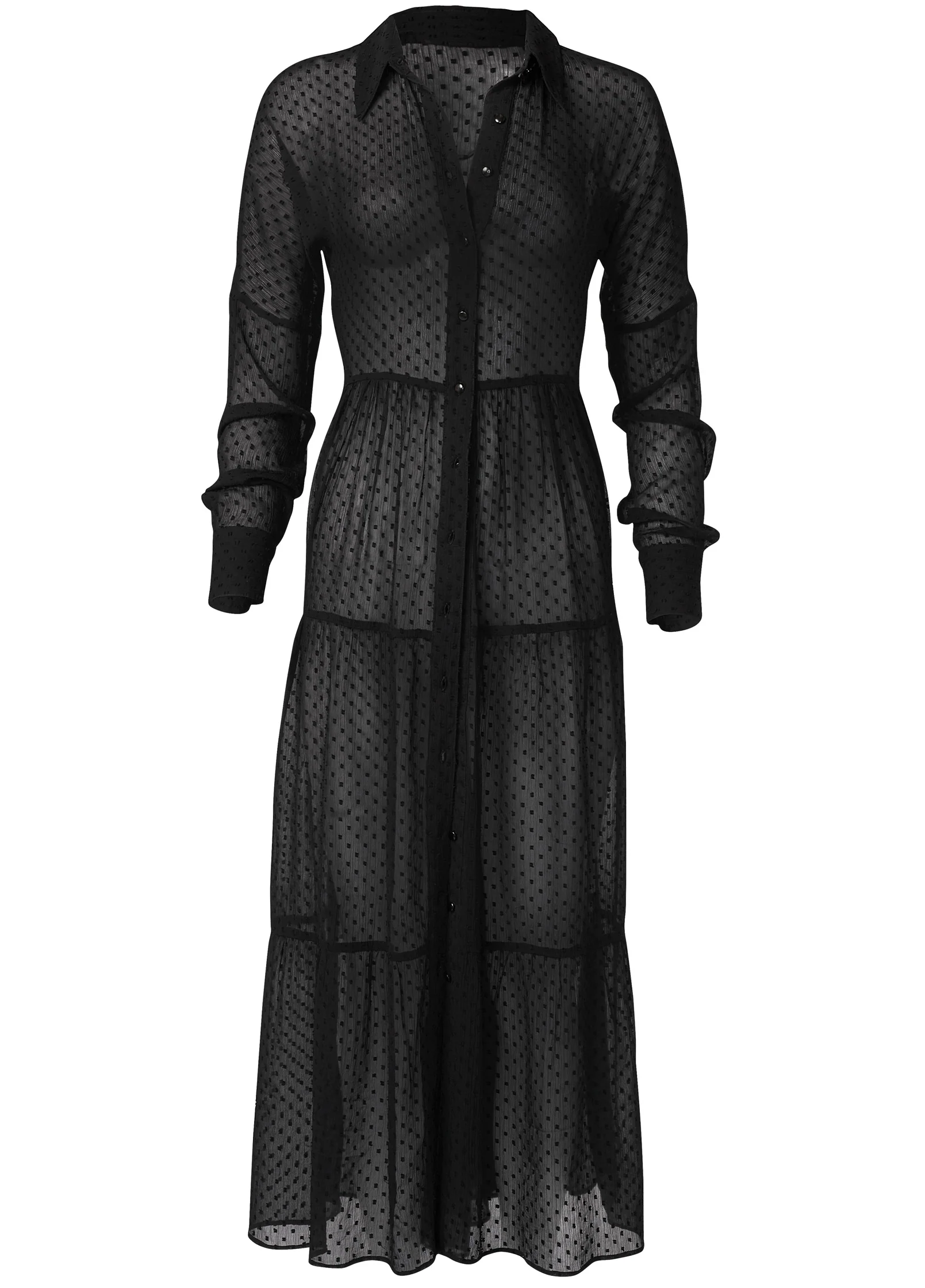 Swiss dot maxi top - Black