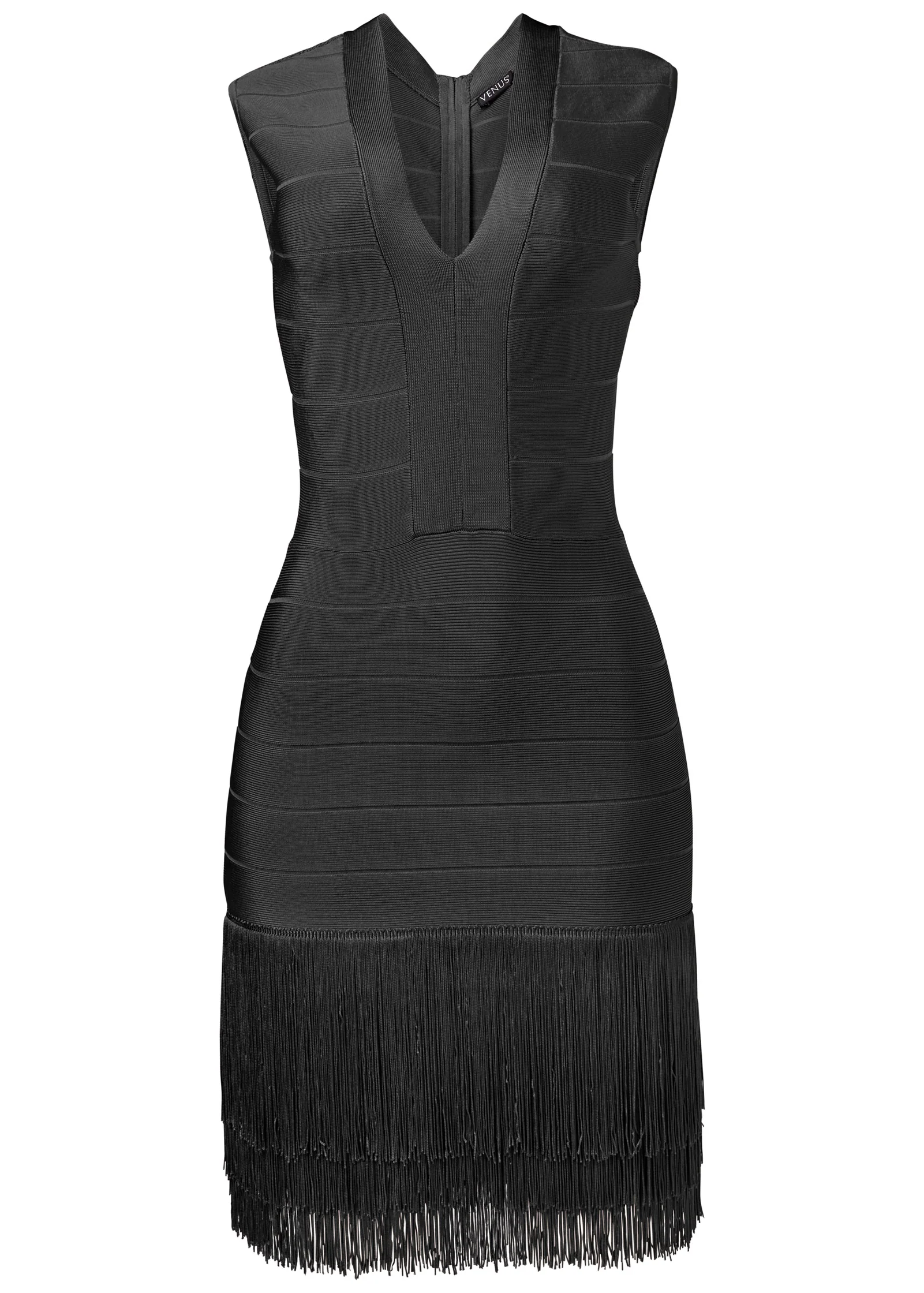 Bandage fringe dress - Black