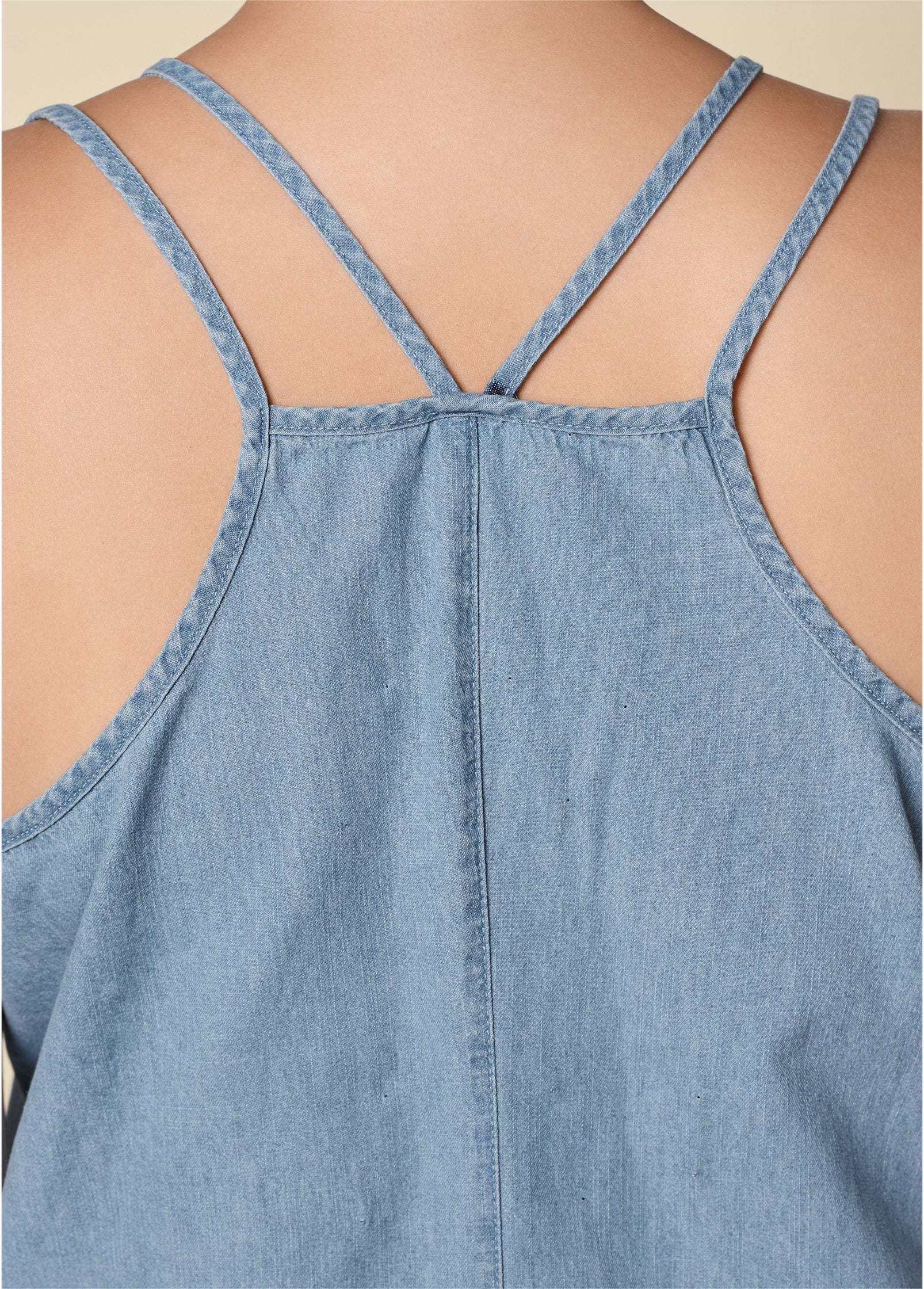 Chambray mini dress - Light Wash