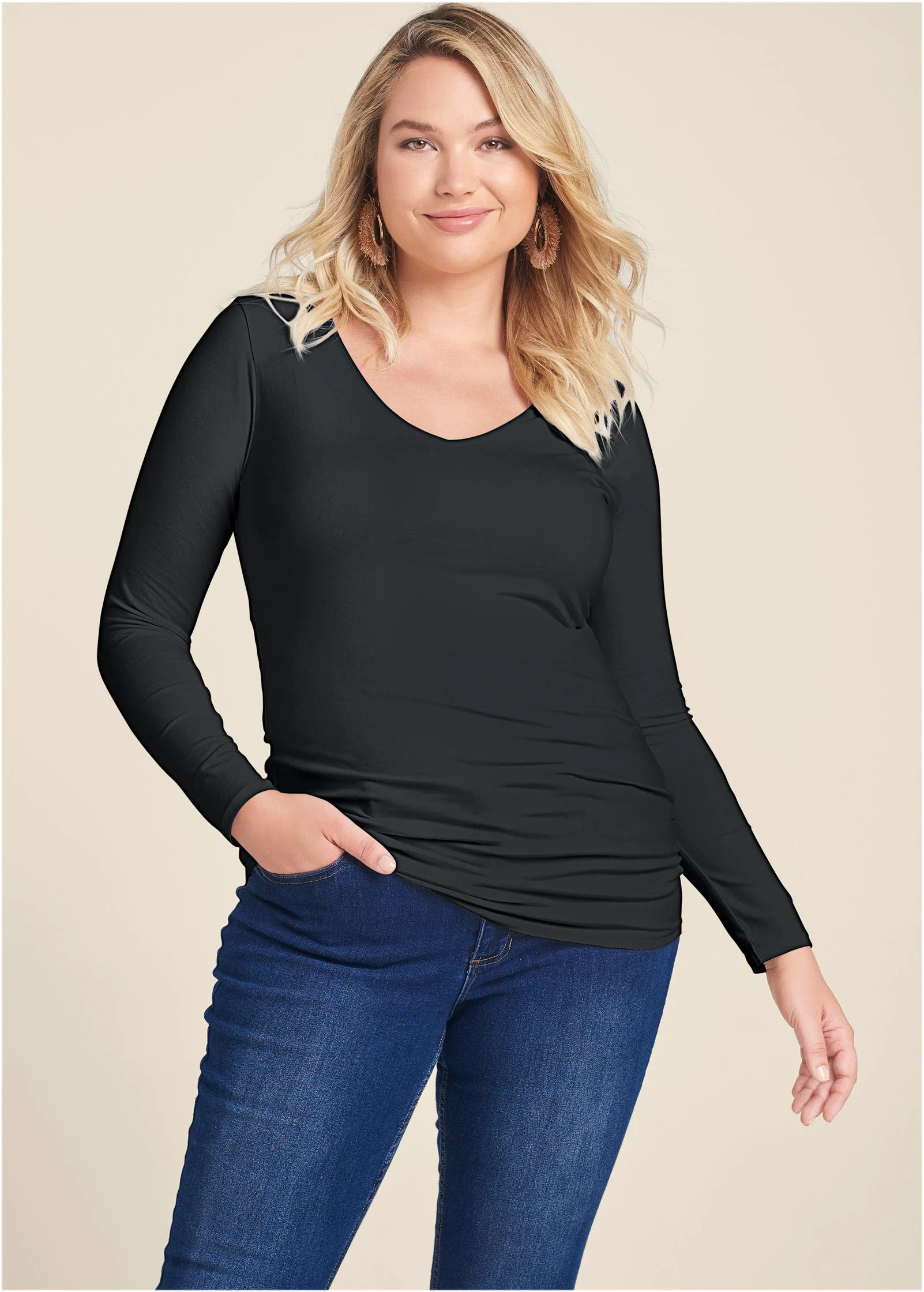 Long sleeve long and lean tee - Black