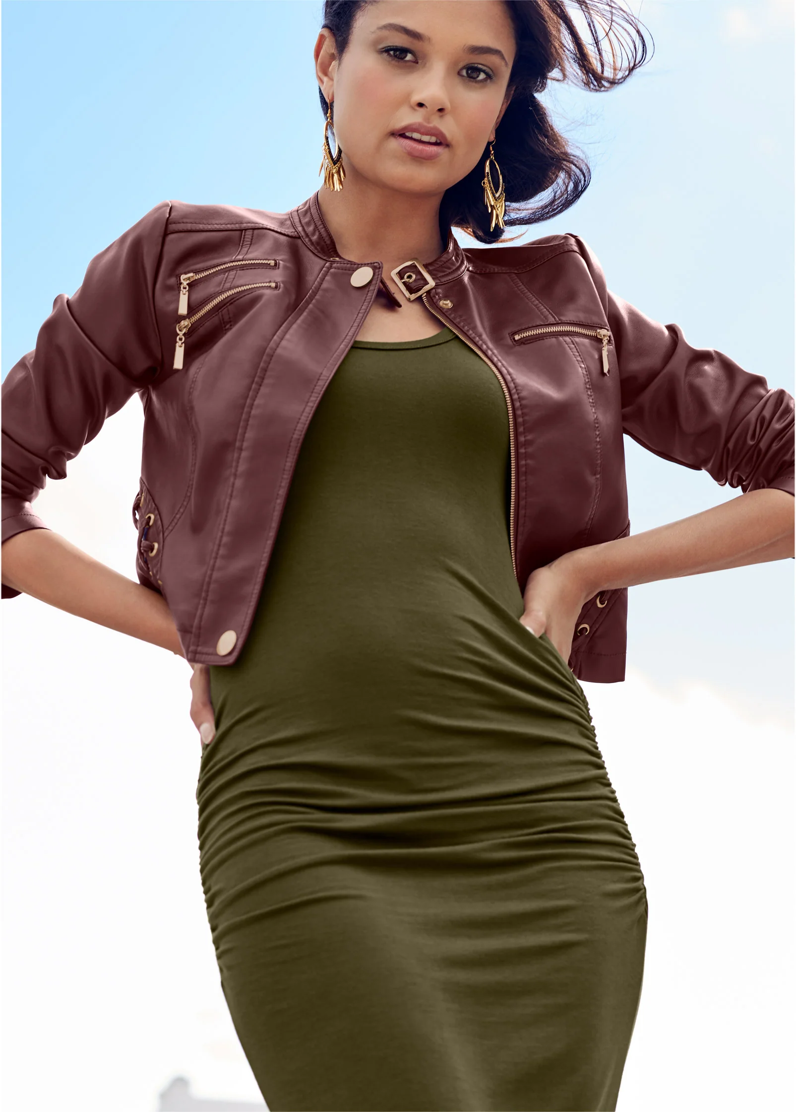 Ruched tank dress - Dark Olive