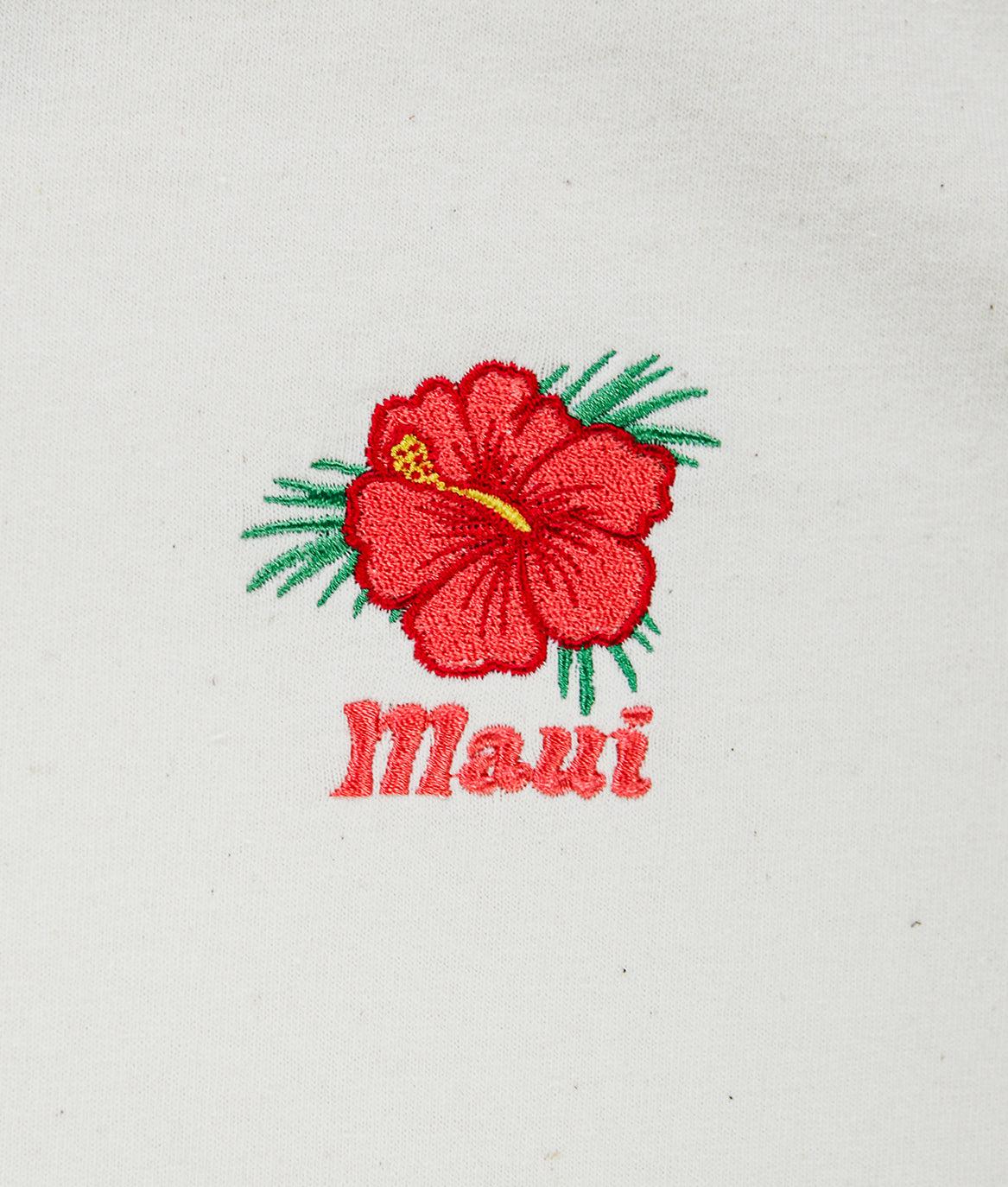 Hibiscus Maui Embroidered Mens T-Shirt