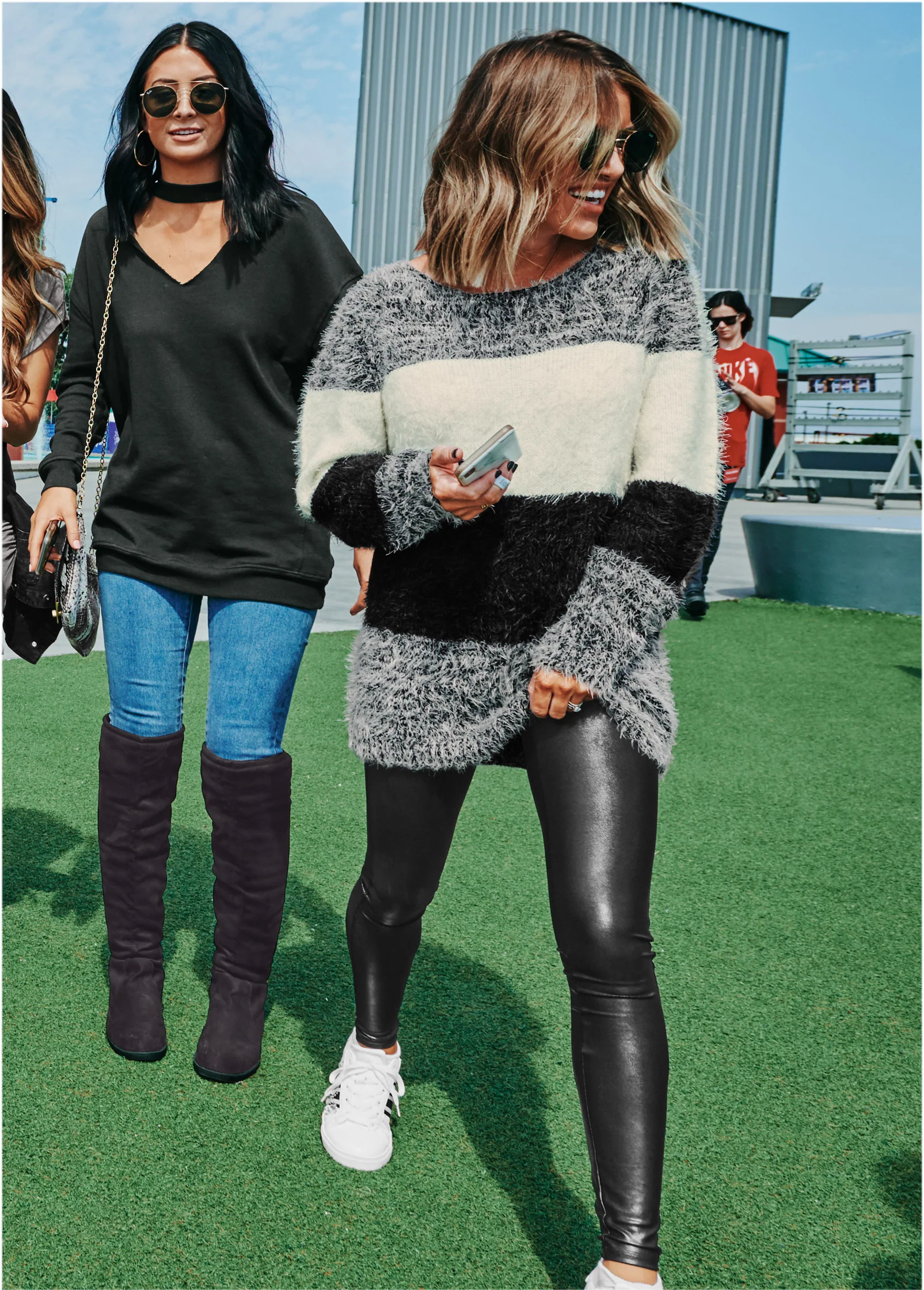 Striped cozy sweater - Black Multi