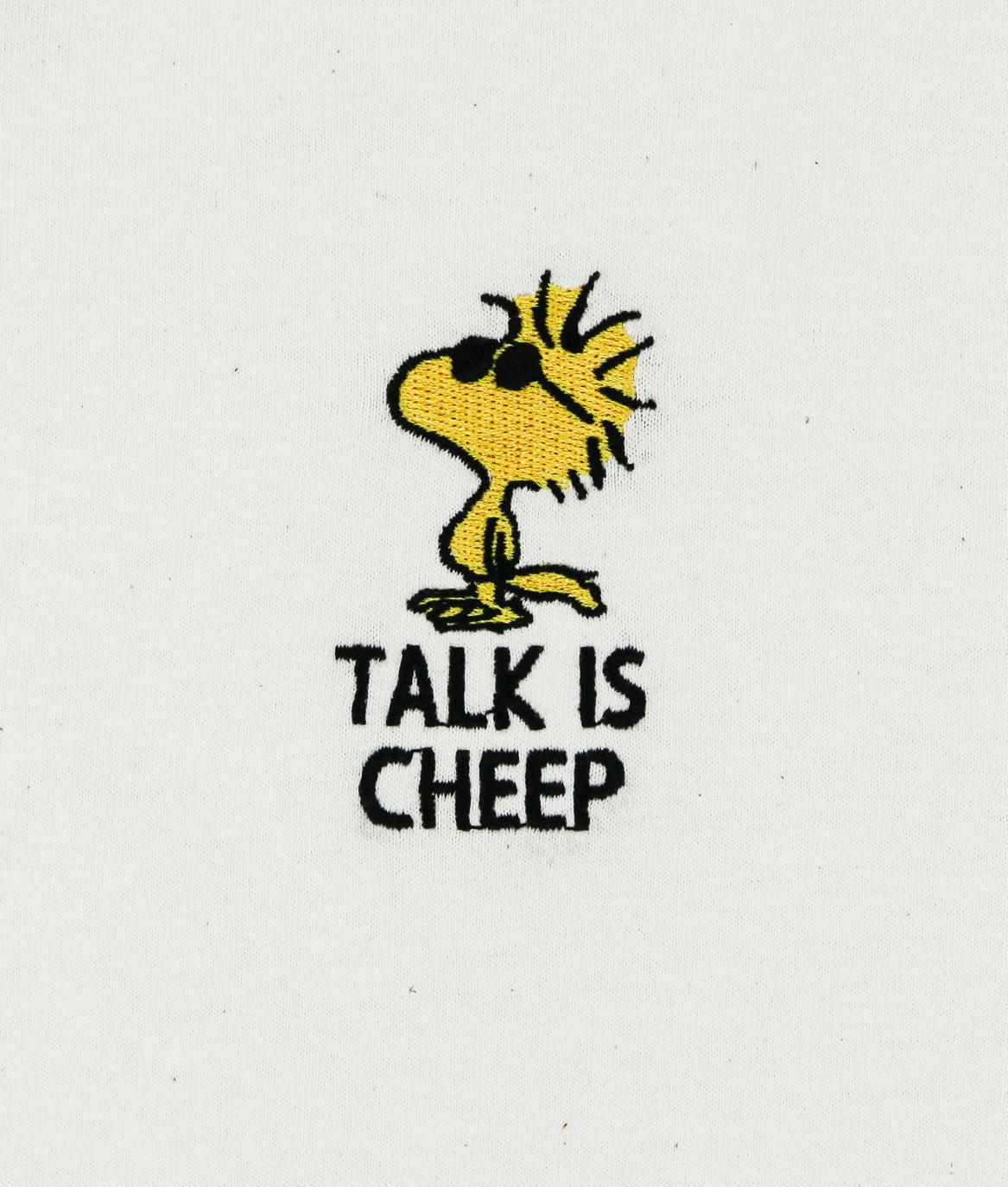Peanuts Woodstock Talk is Cheep Embroidered Mens T-Shirt