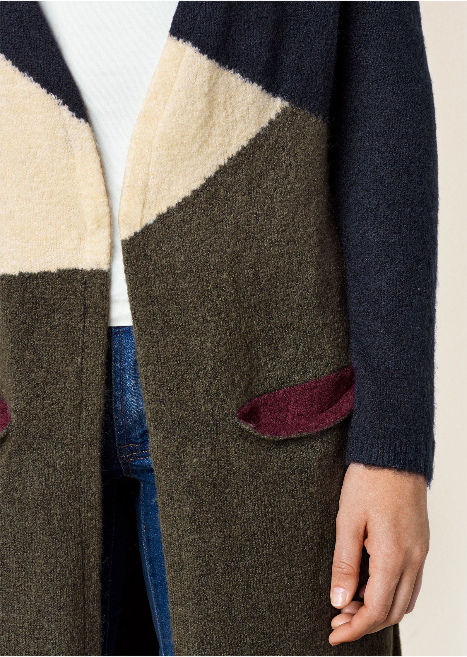 Color block cardigan - Navy Multi