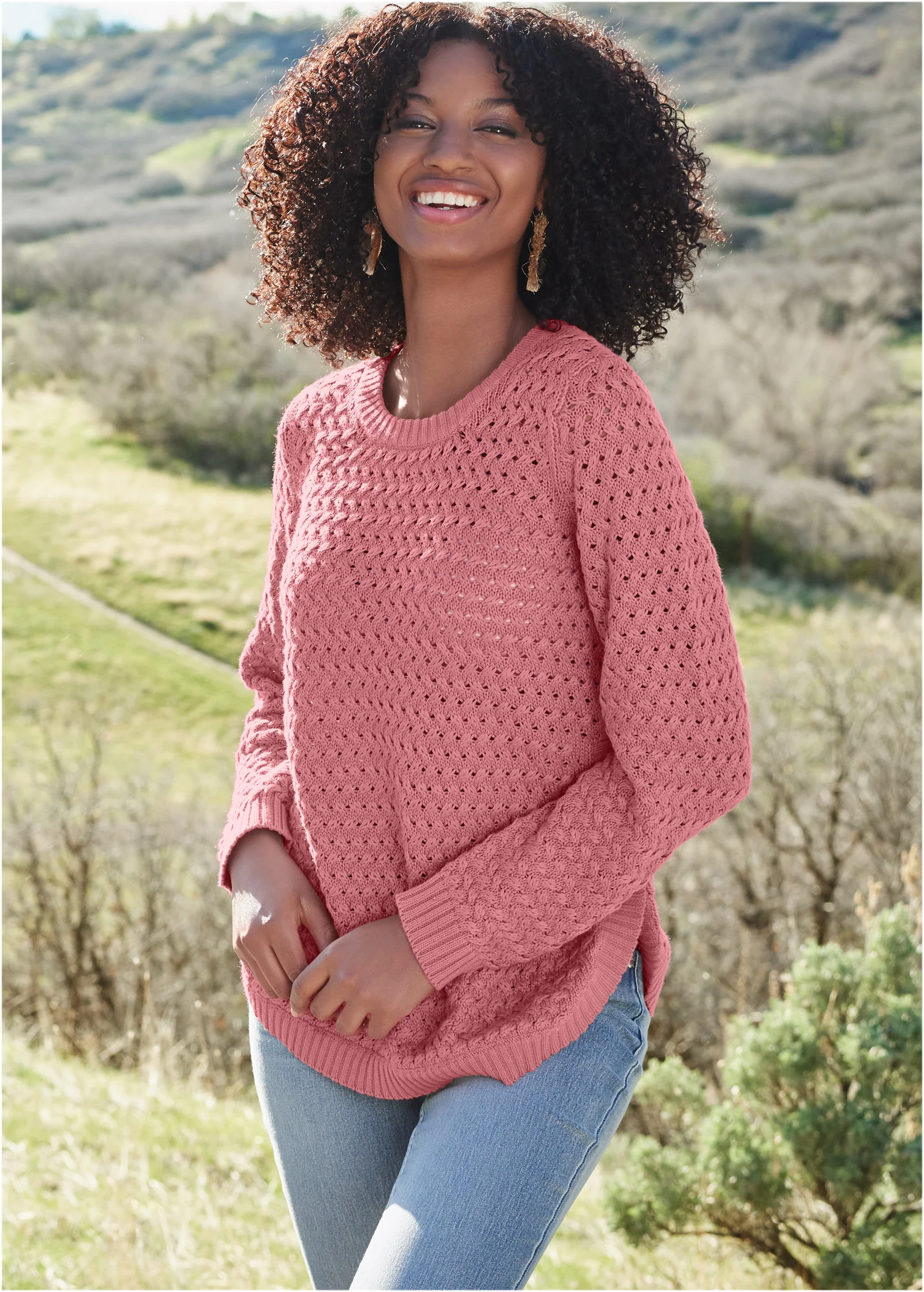 Button detail sweater - Pink