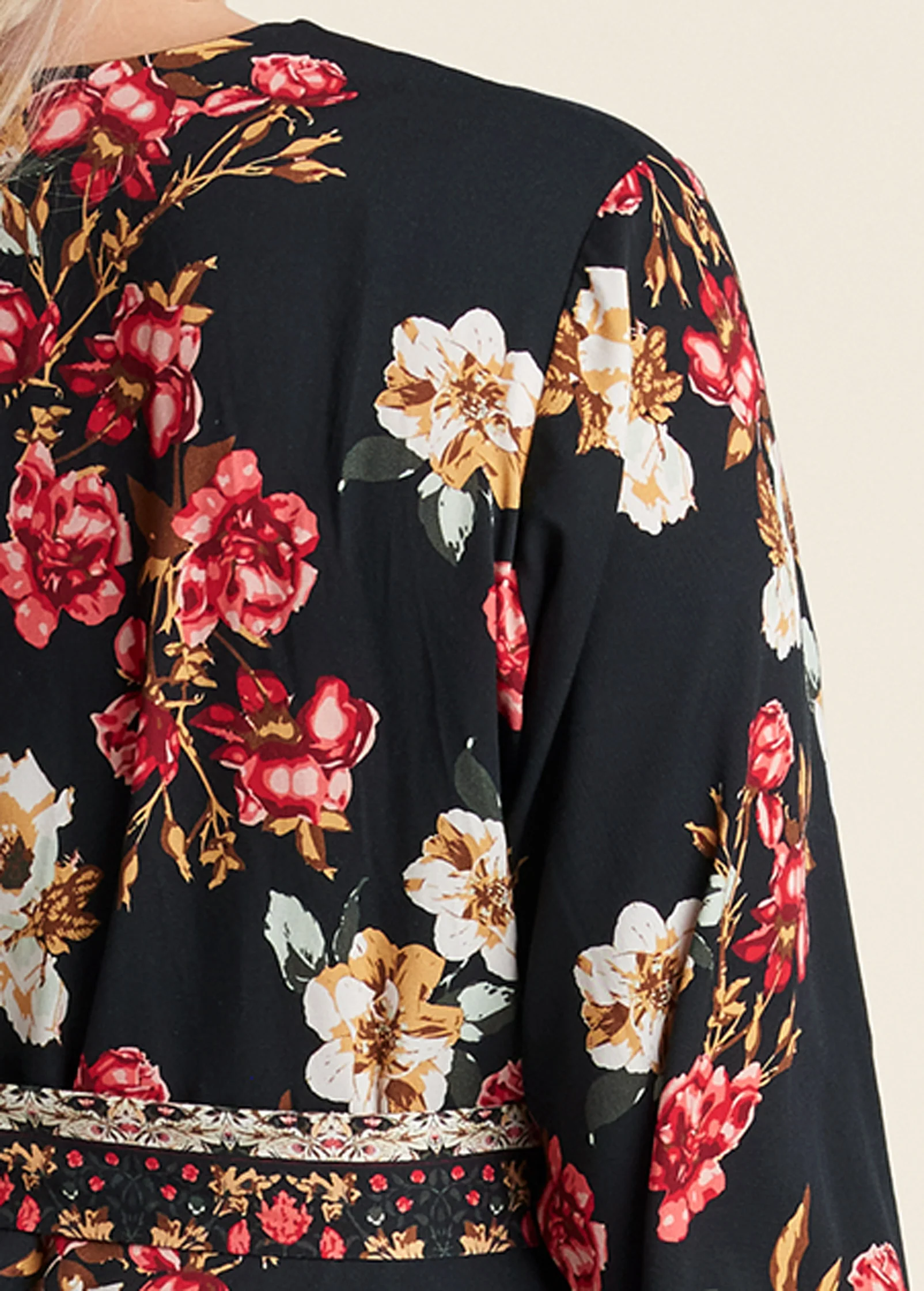 Floral print mini dress - Black Multi