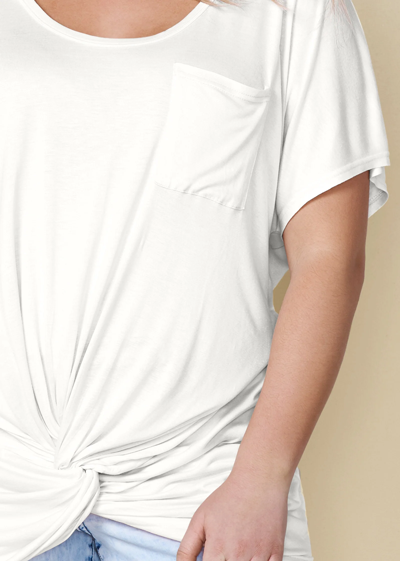 Twisted knot detail tee - White