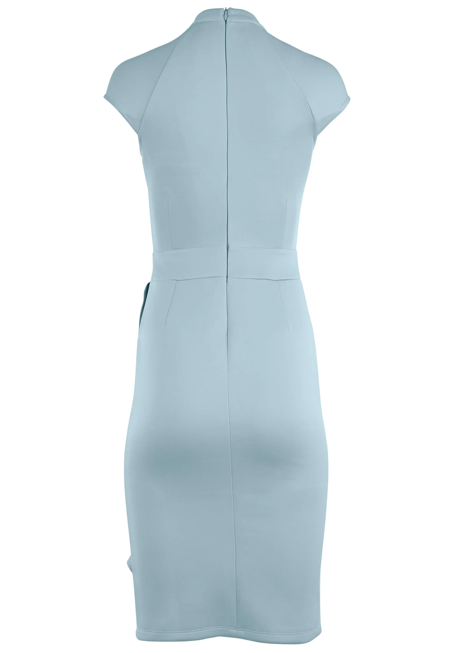 Cutout ruffle midi dress - Light Blue