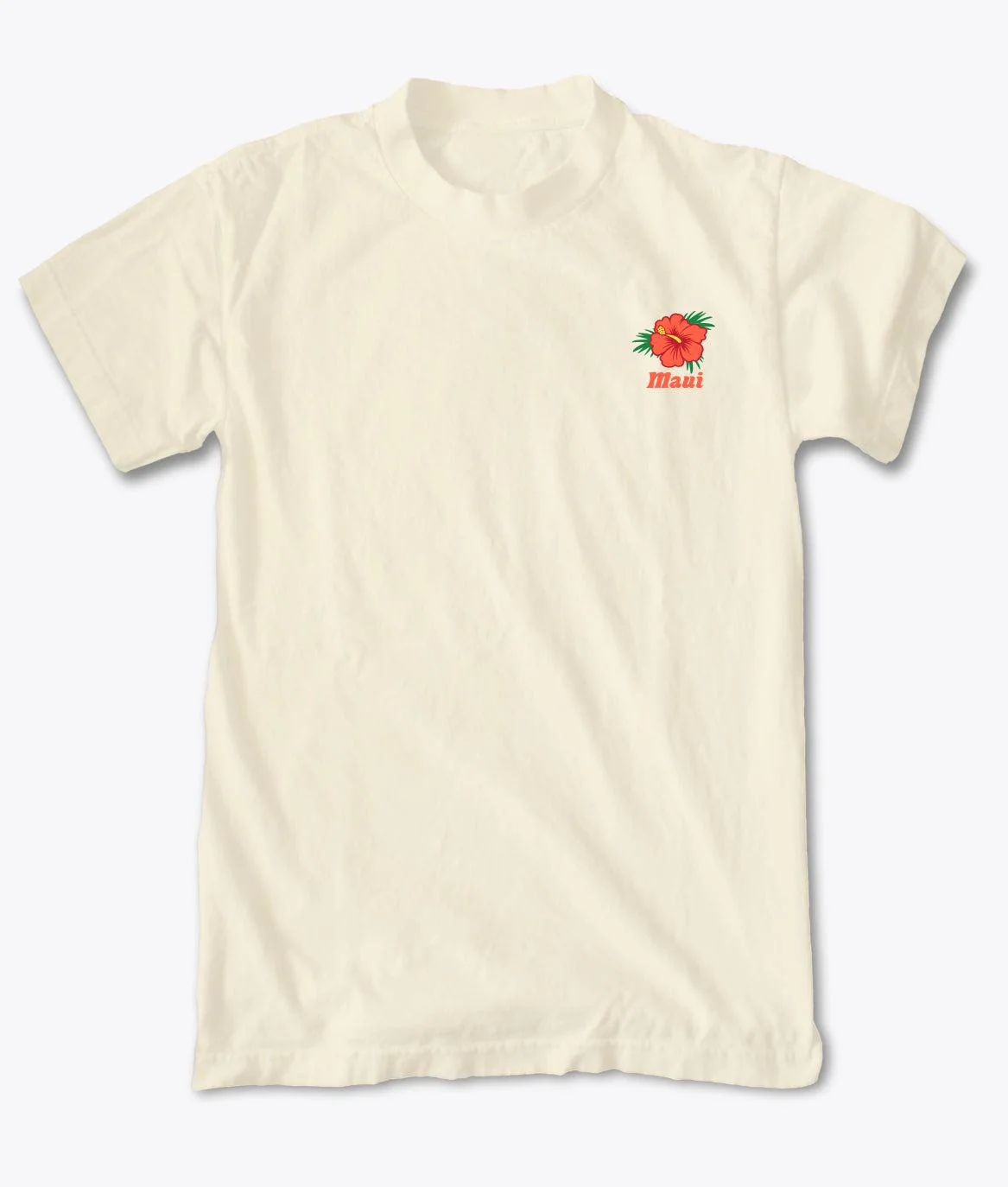 Hibiscus Maui Embroidered Mens T-Shirt