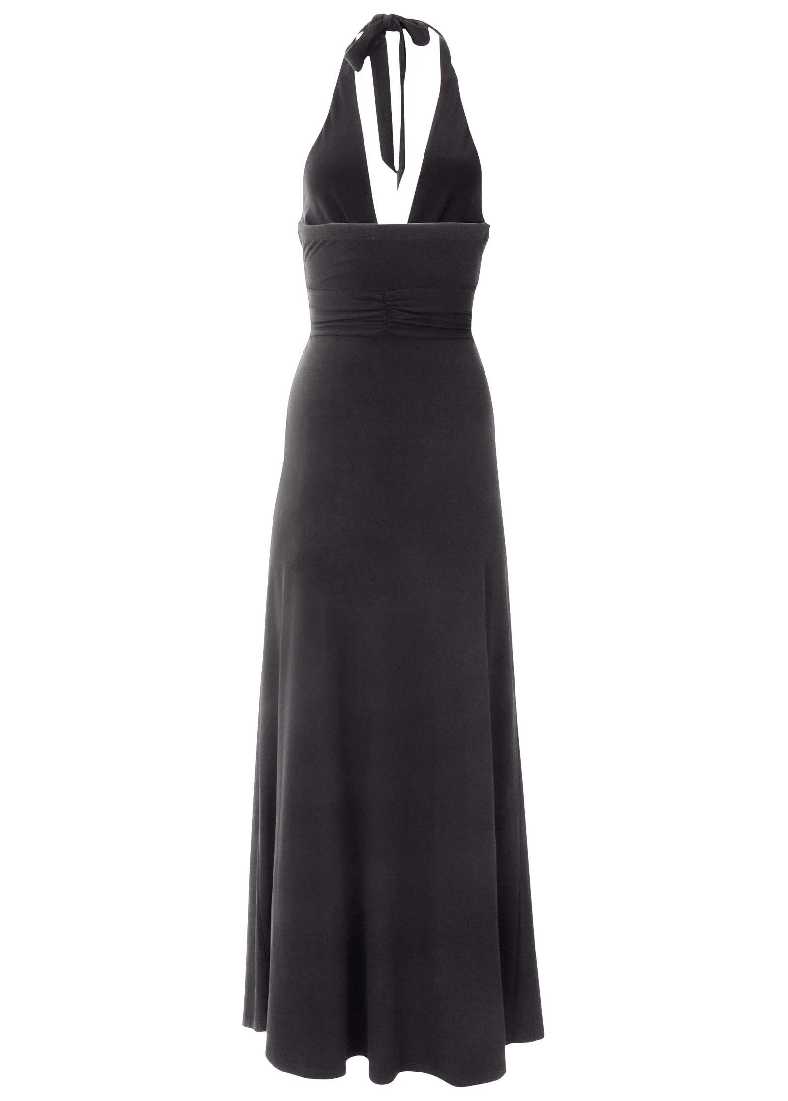 Plunging knot maxi dress - Black