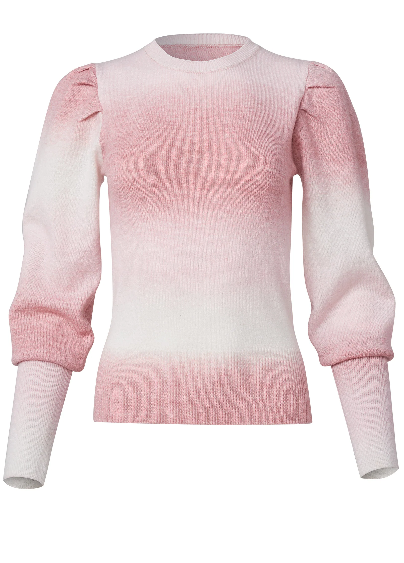 Ombre Balloon Sleeve Sweater  - Pink Multi