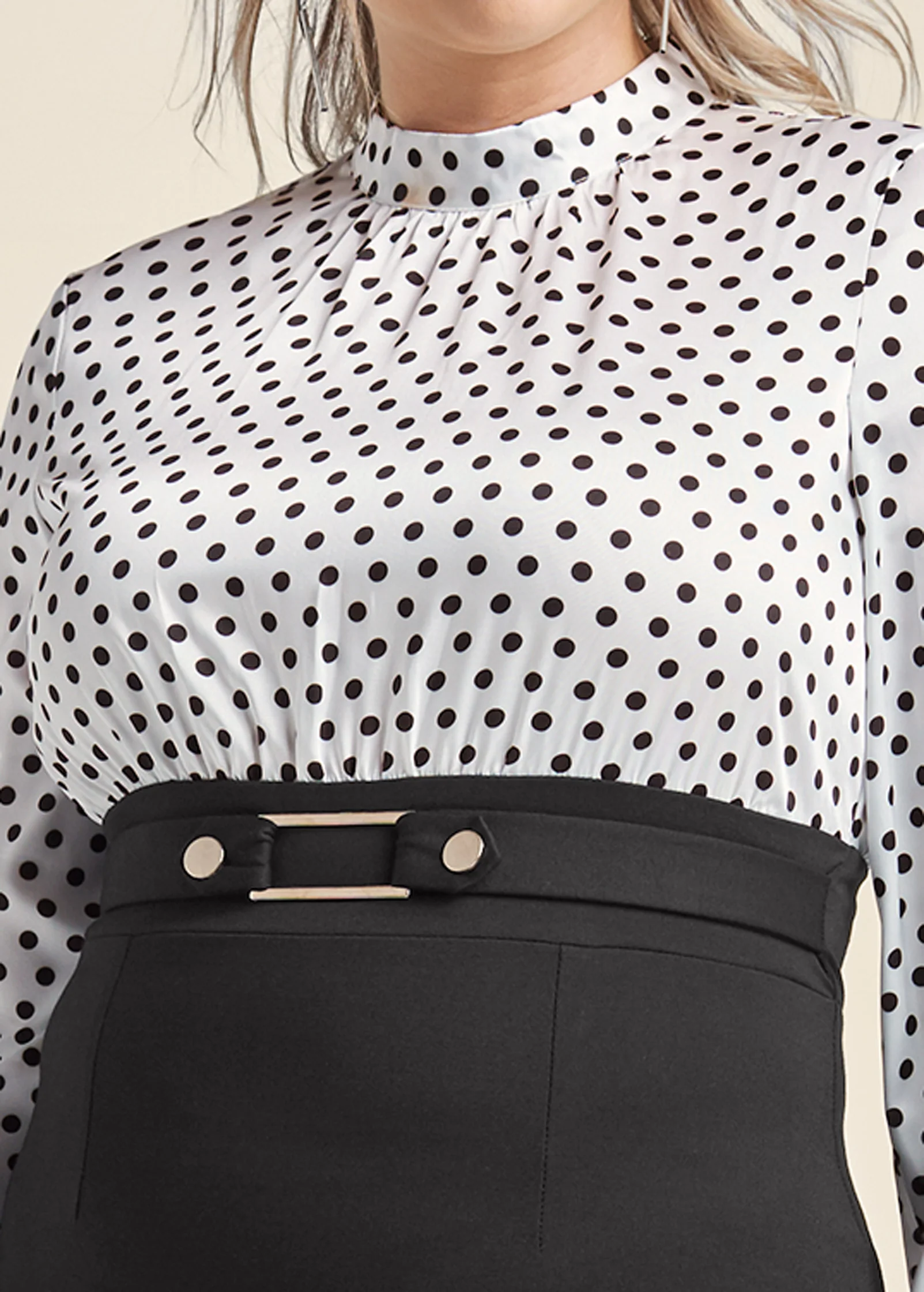 Belted pencil-skirt dress - White & Black