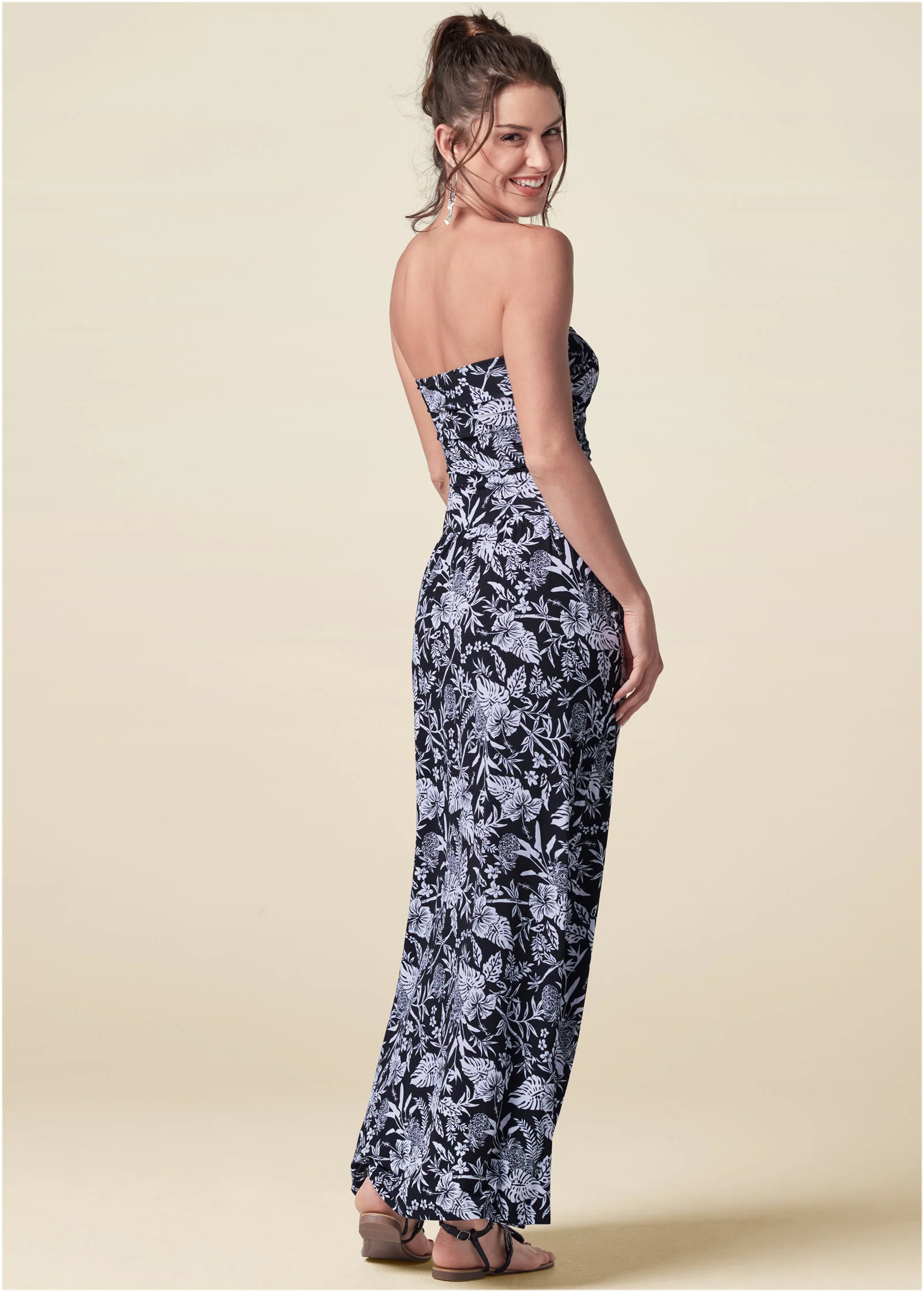 Printed maxi dress - Black & White