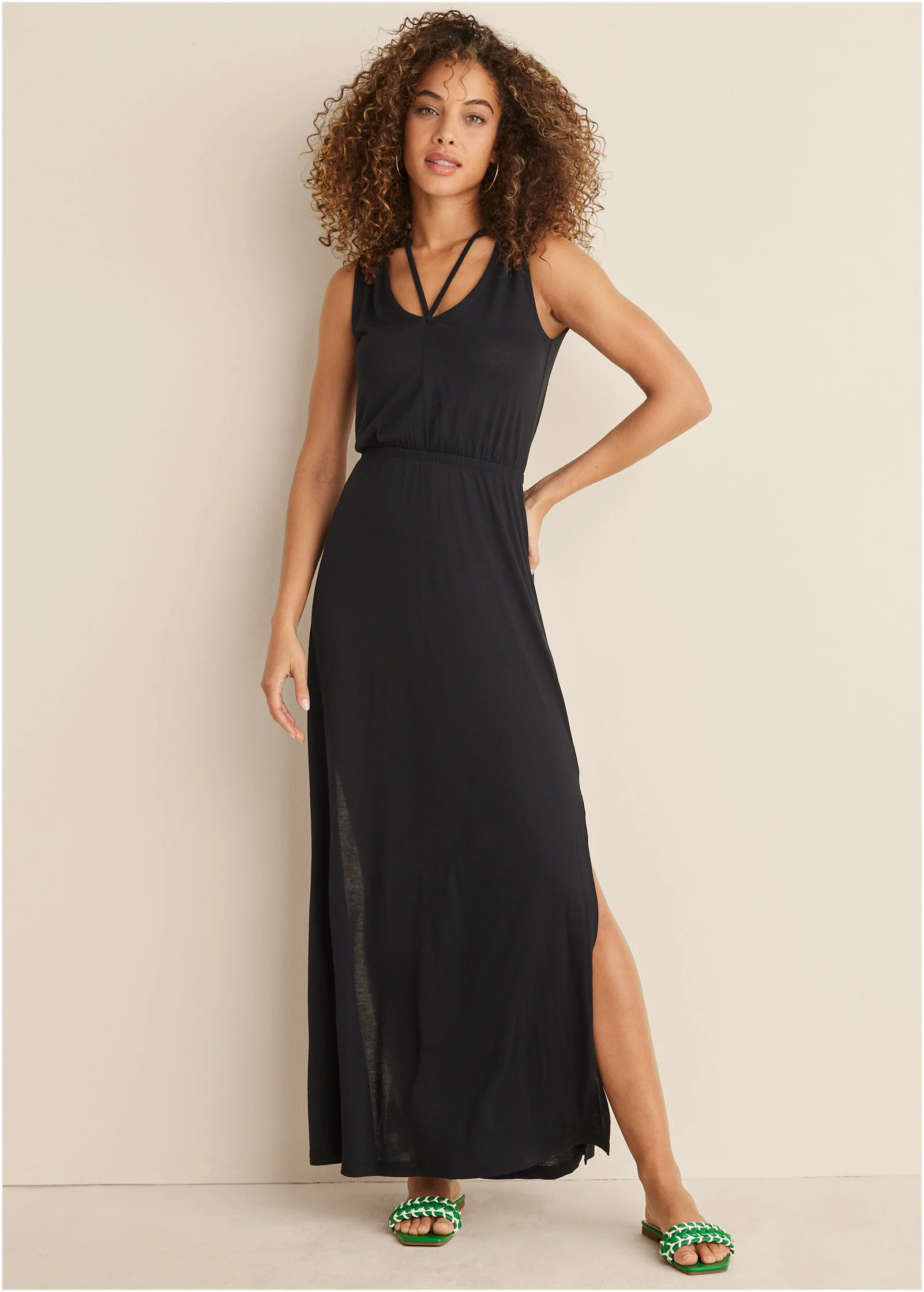 Open back maxi dress - Black