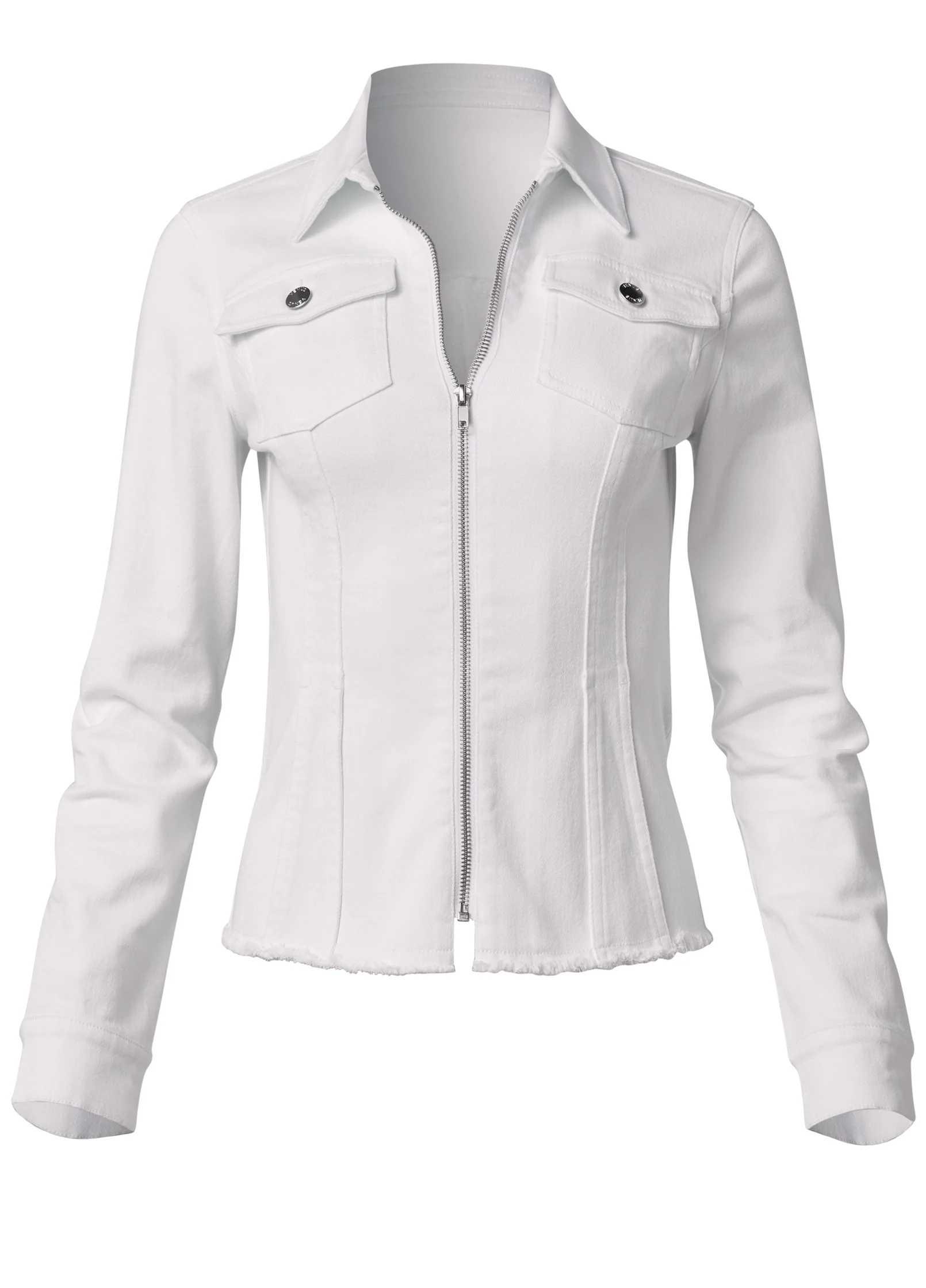 Lace-up back denim top - White Denim