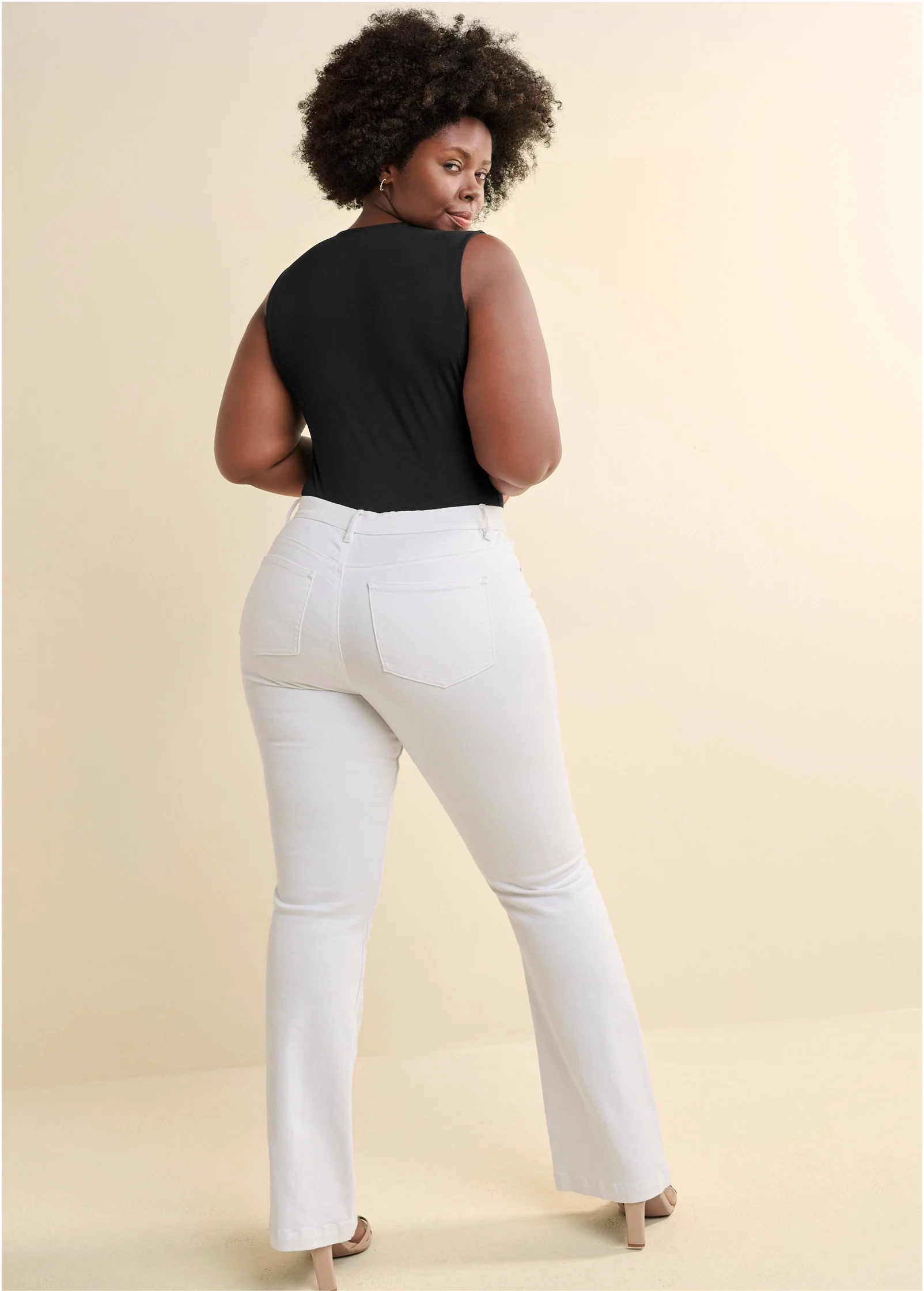 Plunging neckline bodysuit - Black