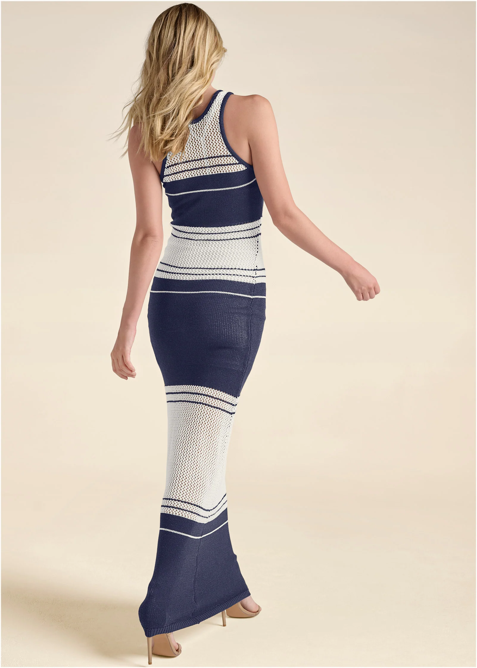 Fashion Dresses woven. - Off White & Navy