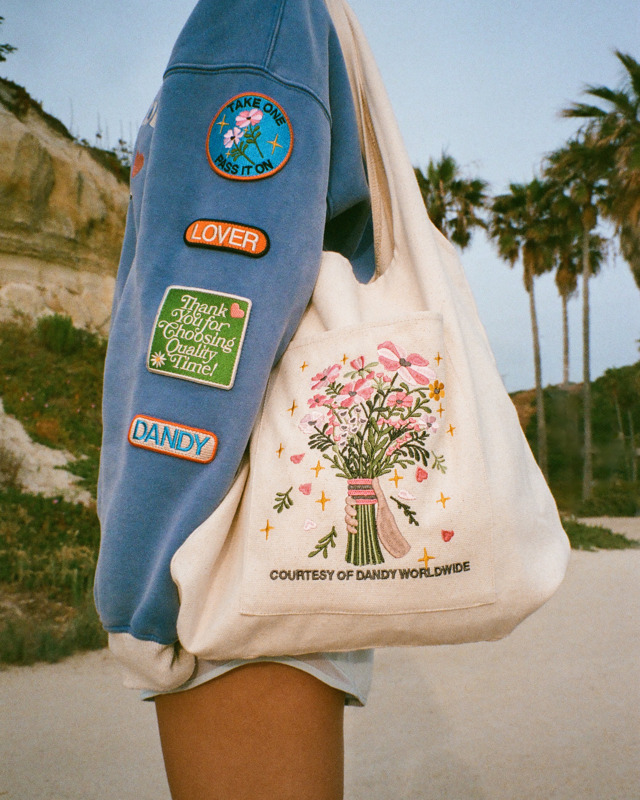 "Gift Giving" Embroidered Tote Bag