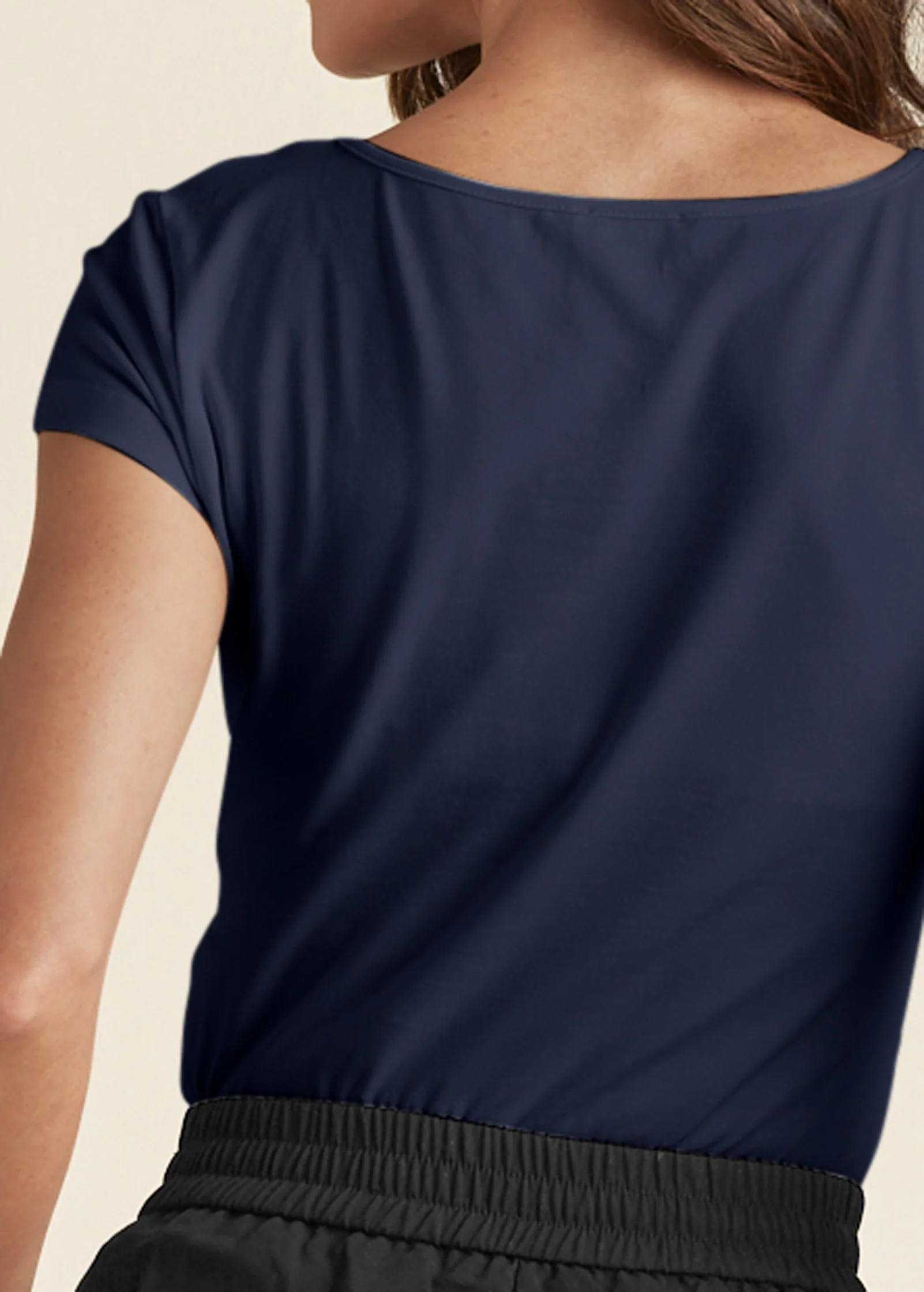 Square neck top - Navy