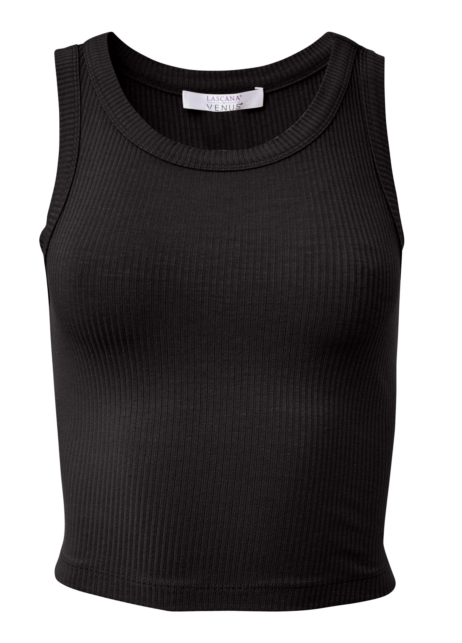 Ribbed Crop Top 2 Pack - Black & Camel