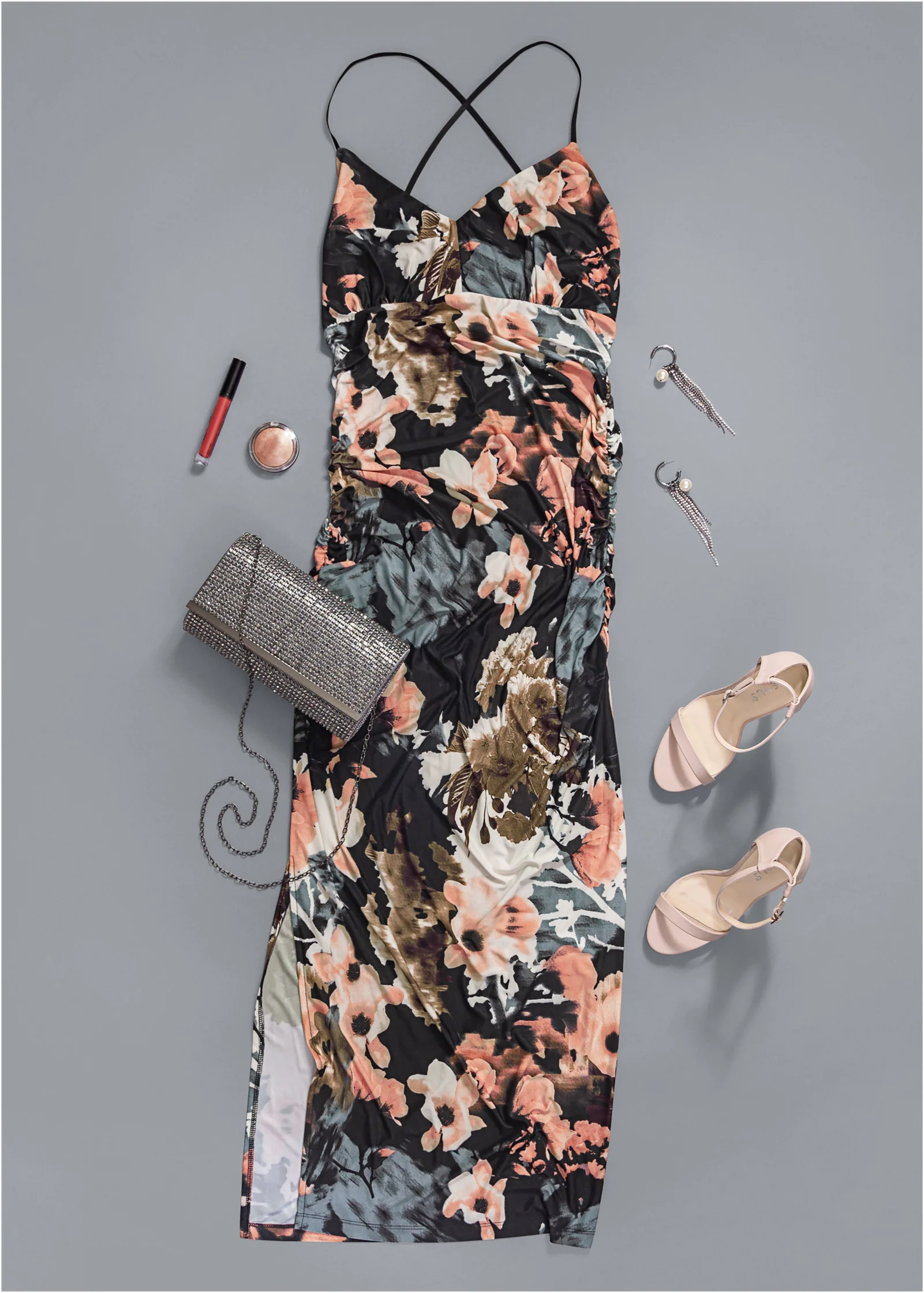 Floral maxi dress - Black Multi