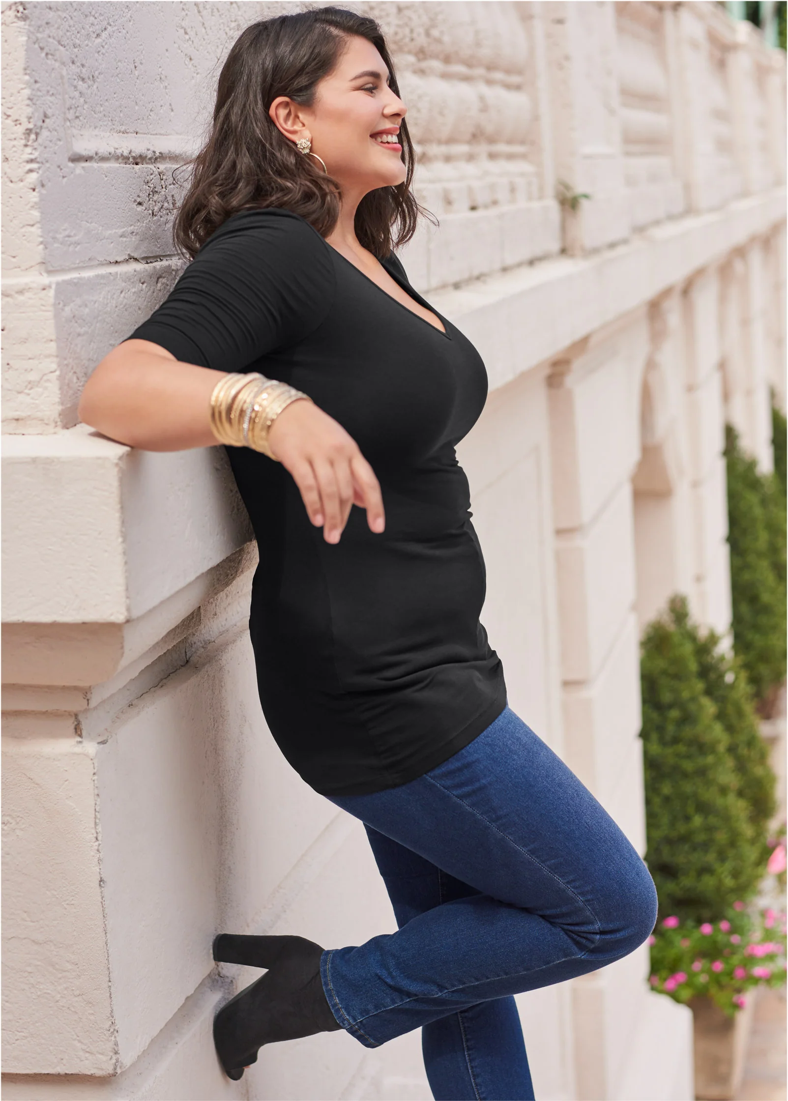 Long and lean tee - Black