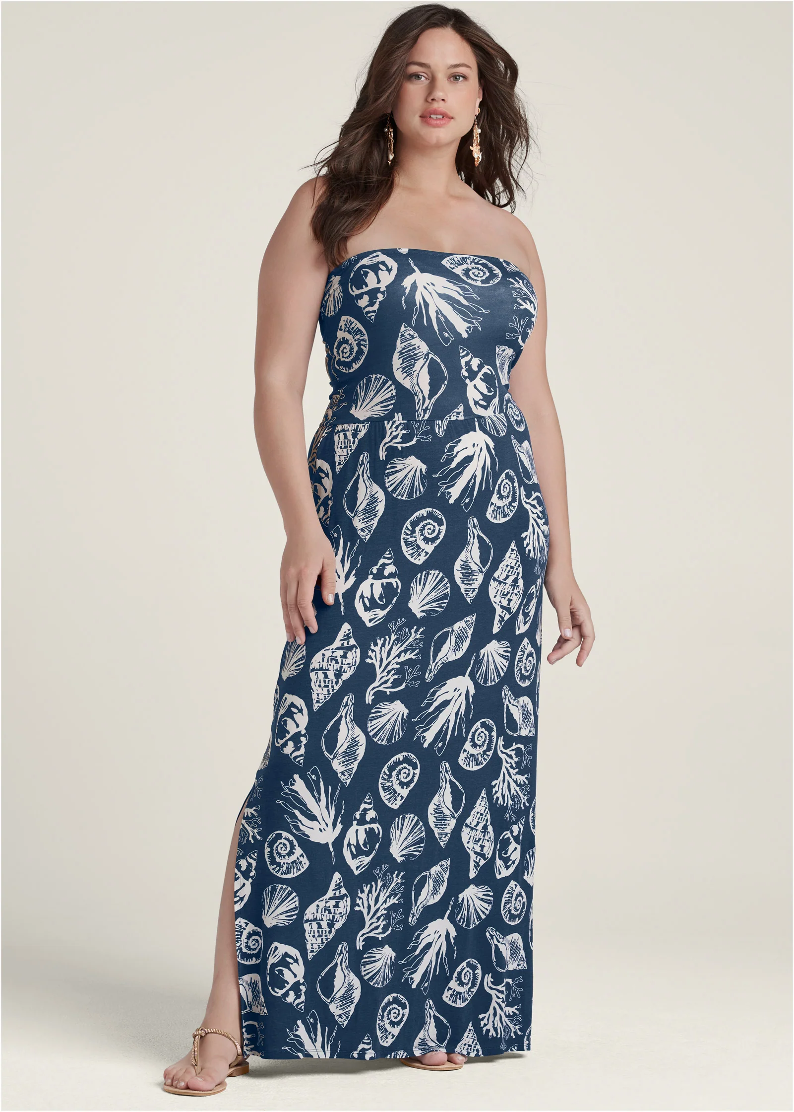 Convertible maxi dress - Navy Multi