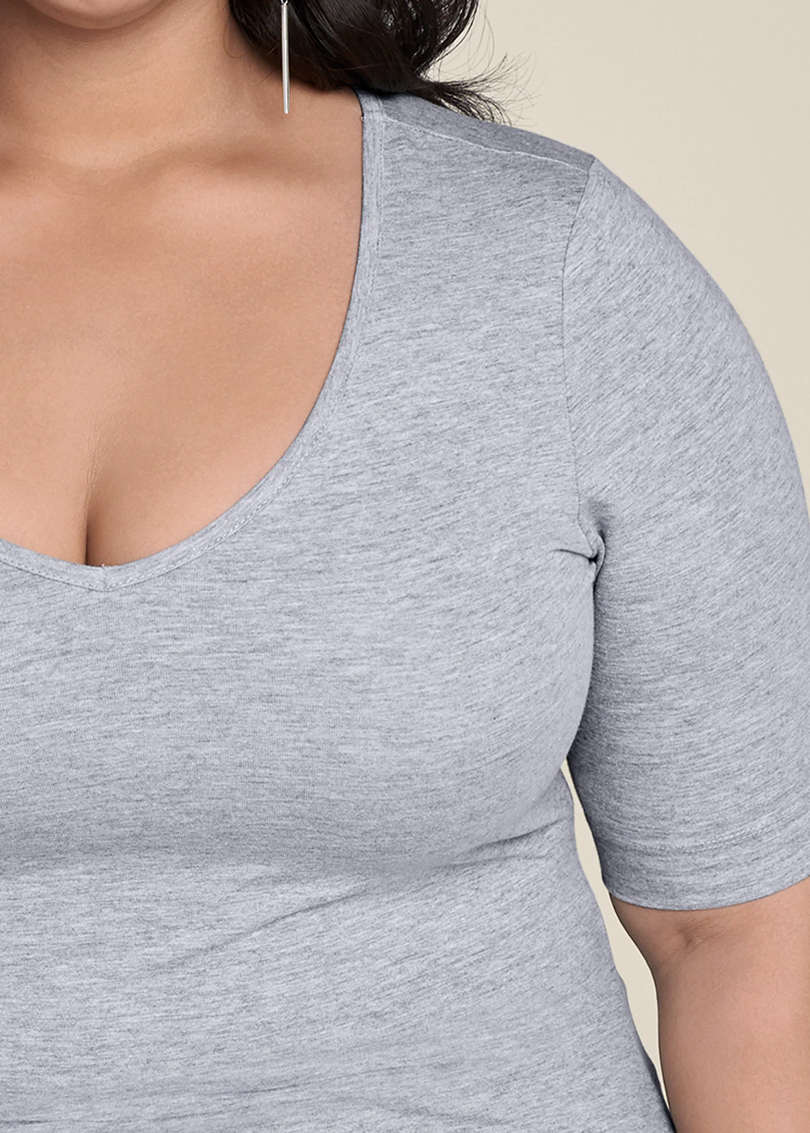 Long and lean tee - Light Heather Grey