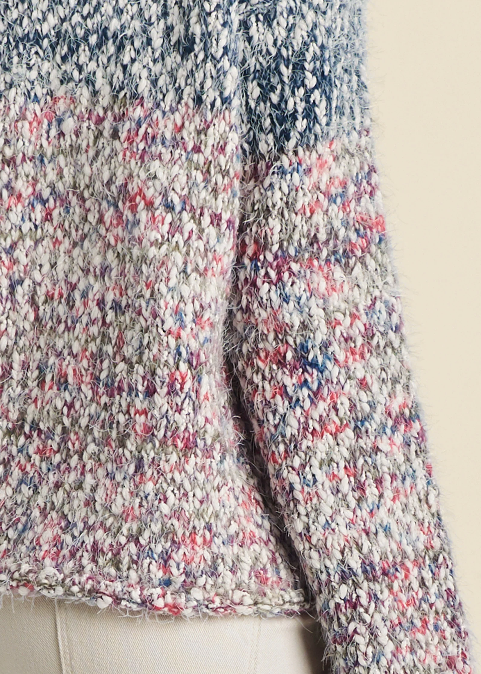 Marled colorblock turtleneck sweater - Blue Multi