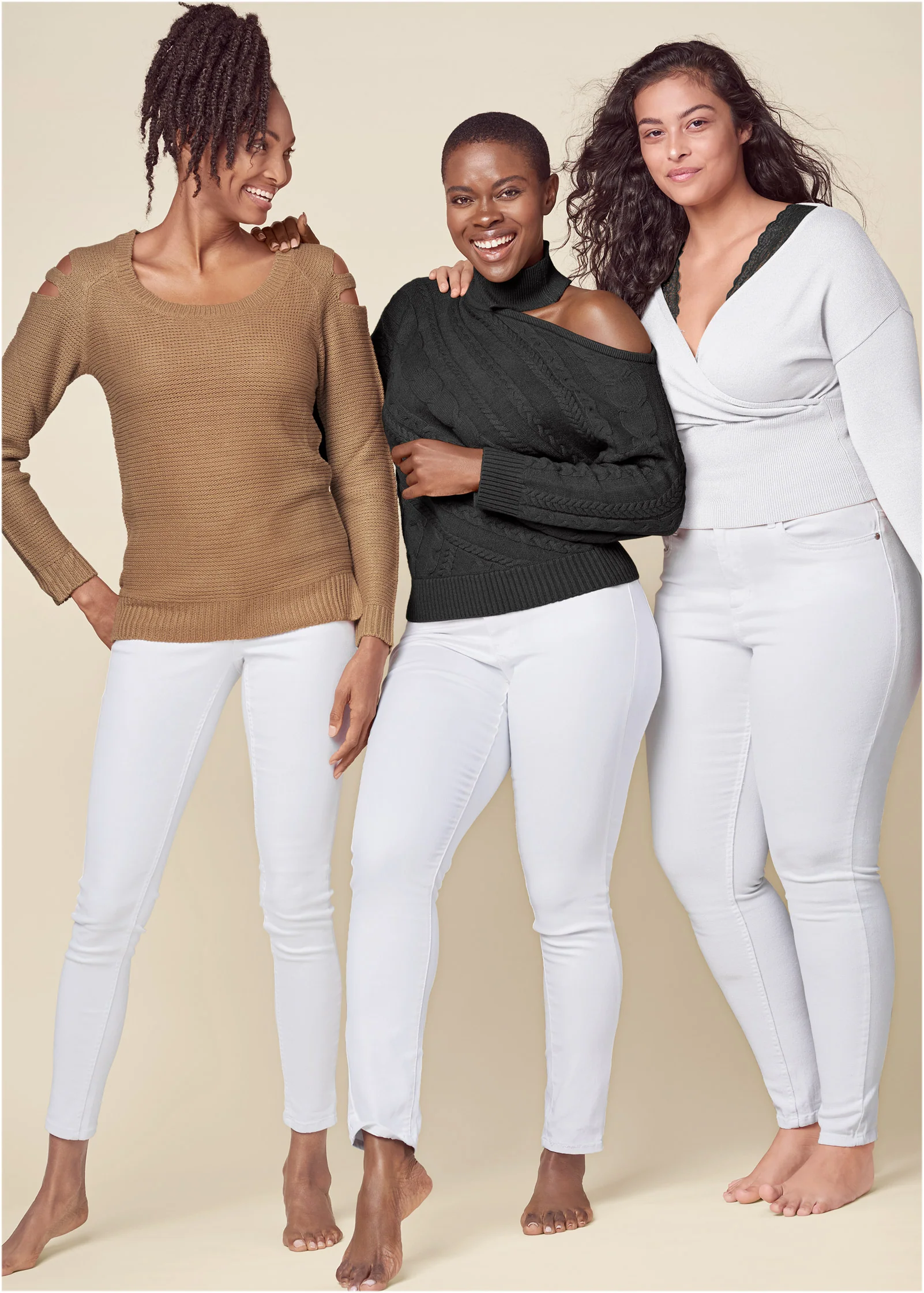 One-shoulder turtleneck sweater - Black