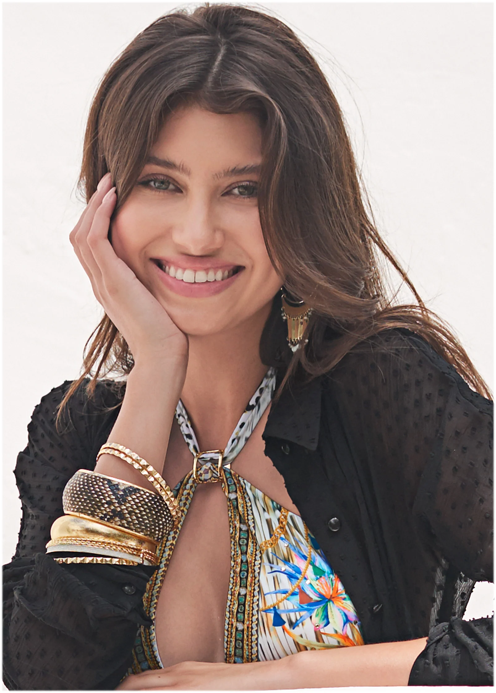 Swiss dot maxi top - Black