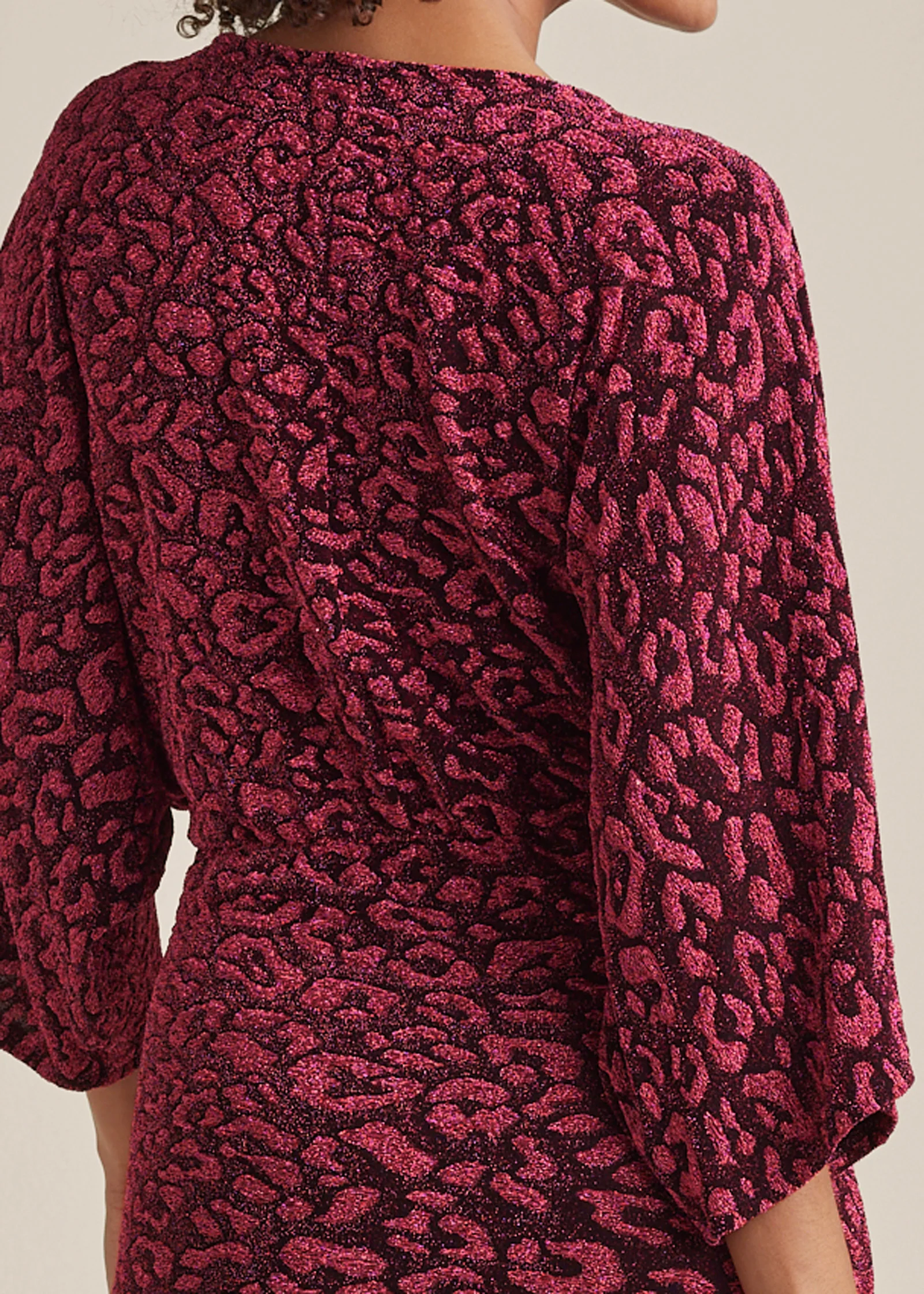 Metallic leopard mini dress - Black & Pink