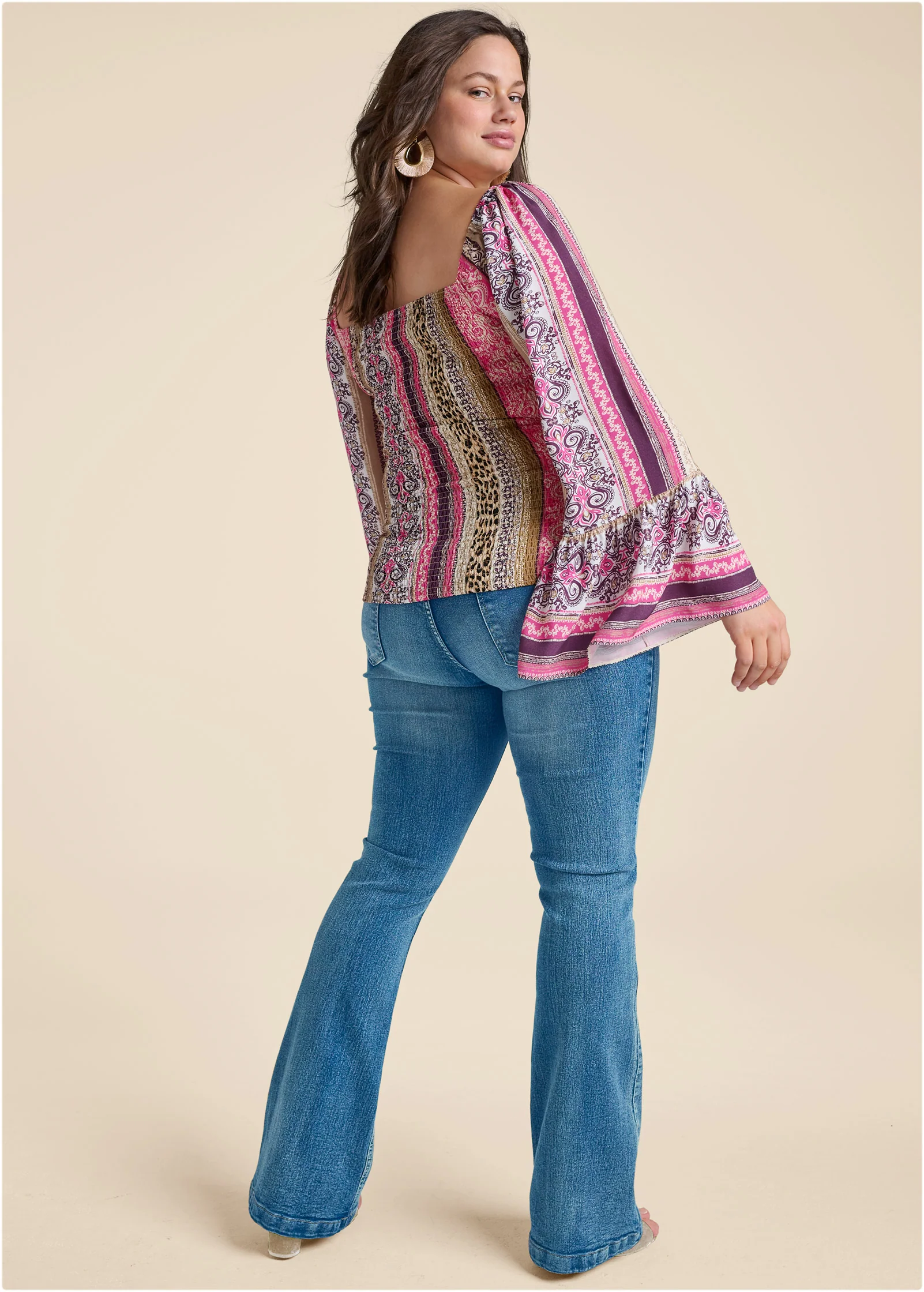 Sandstorm stripe top - Pink Multi