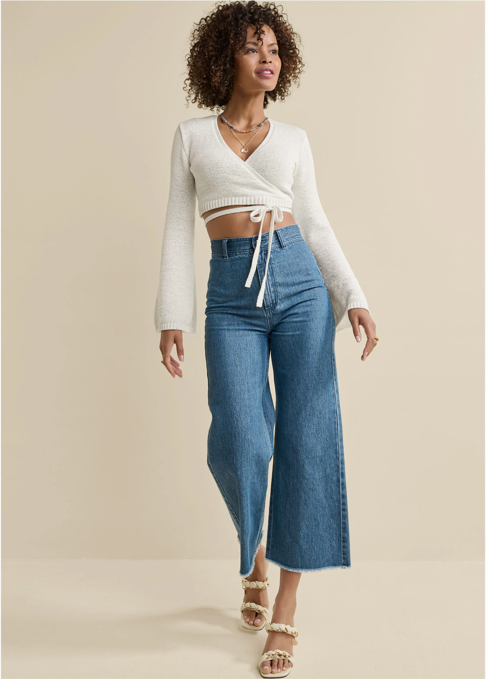 Two-piece sweater dress - Off White