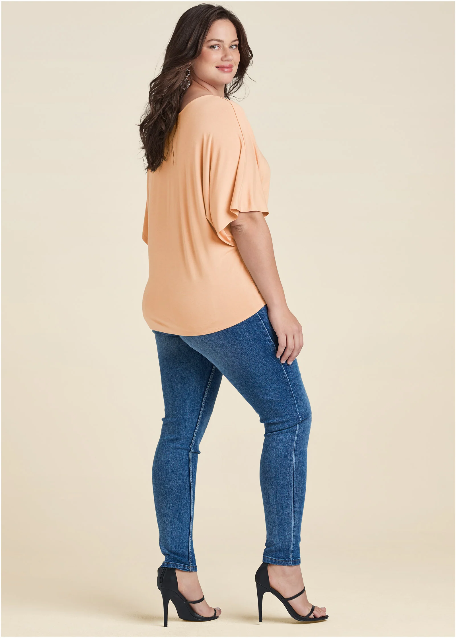 Knot twist V-neck tee - Blush