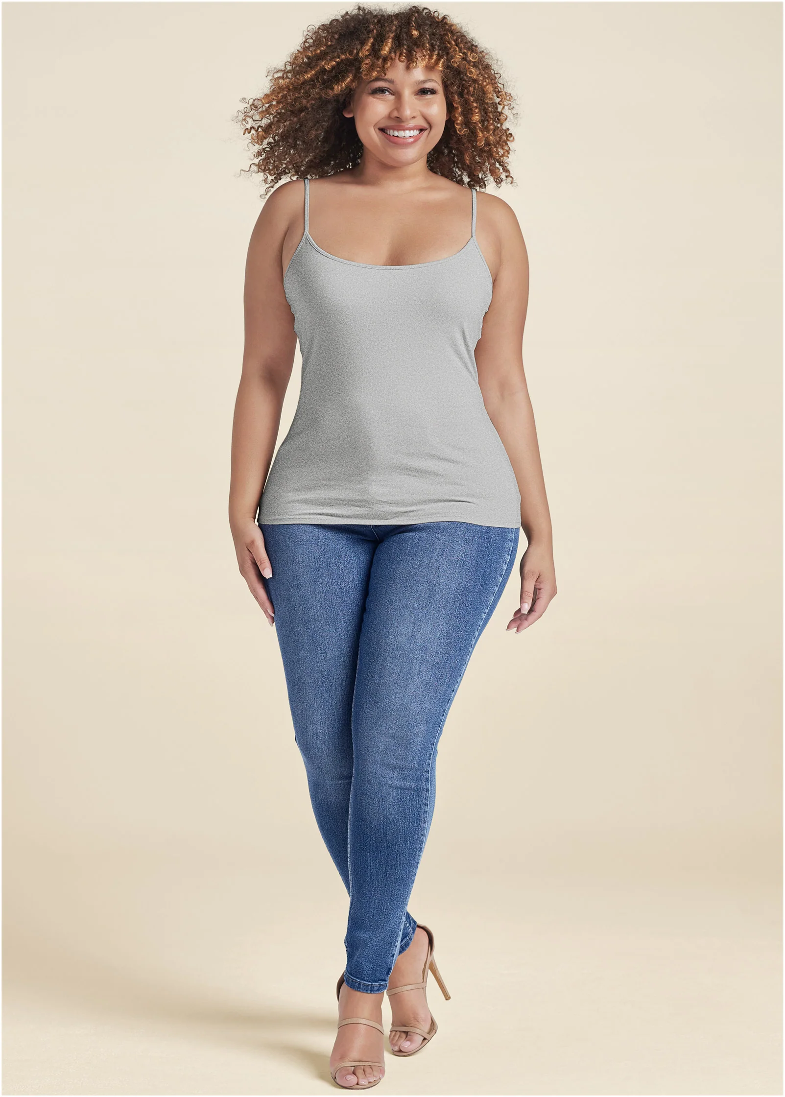 Basic cami two pack - Heather Grey & Nude
