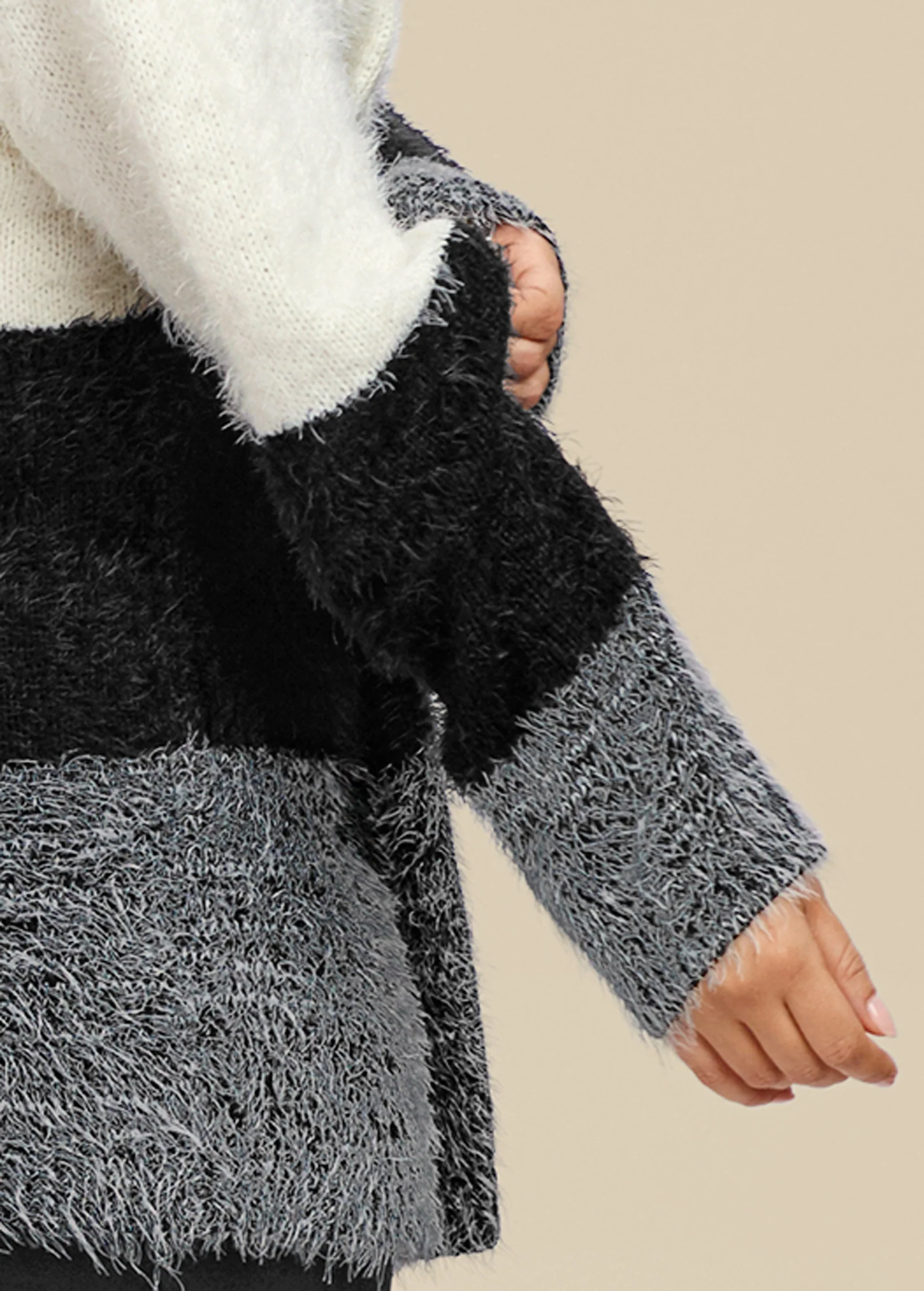 Striped cozy sweater - Black Multi