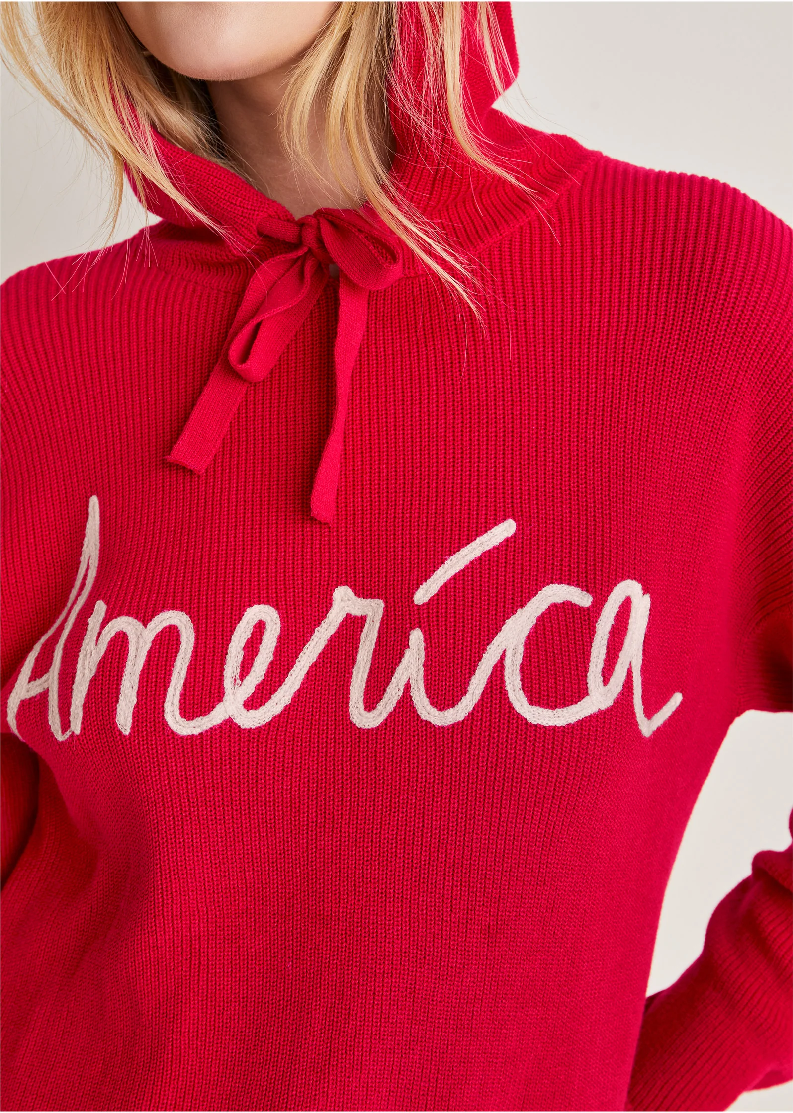 America hoodie sweater - Racing Red Multi