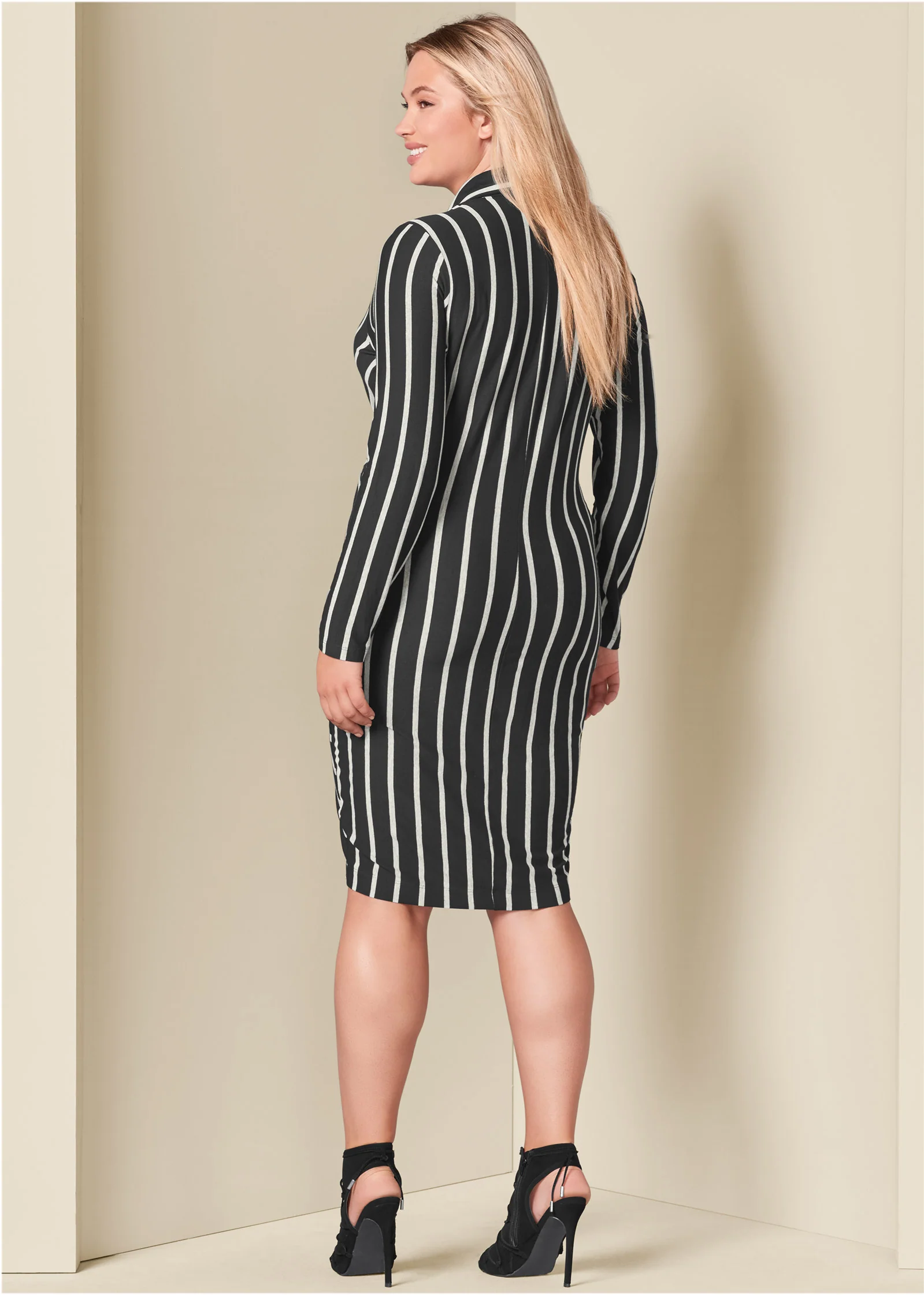 Knot detail shirt dress - Black Multi