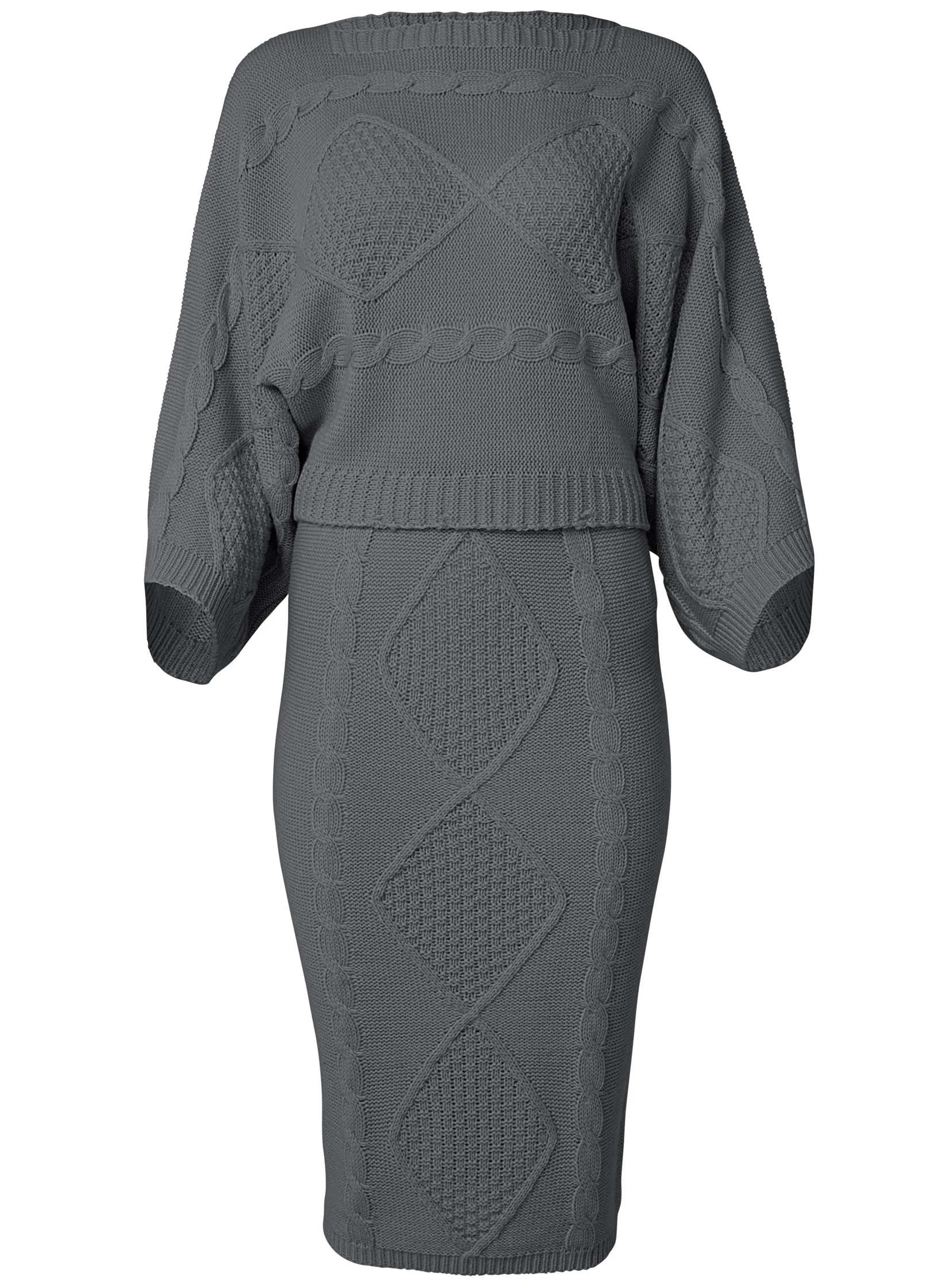Two-piece sweater dress - Dark Grey